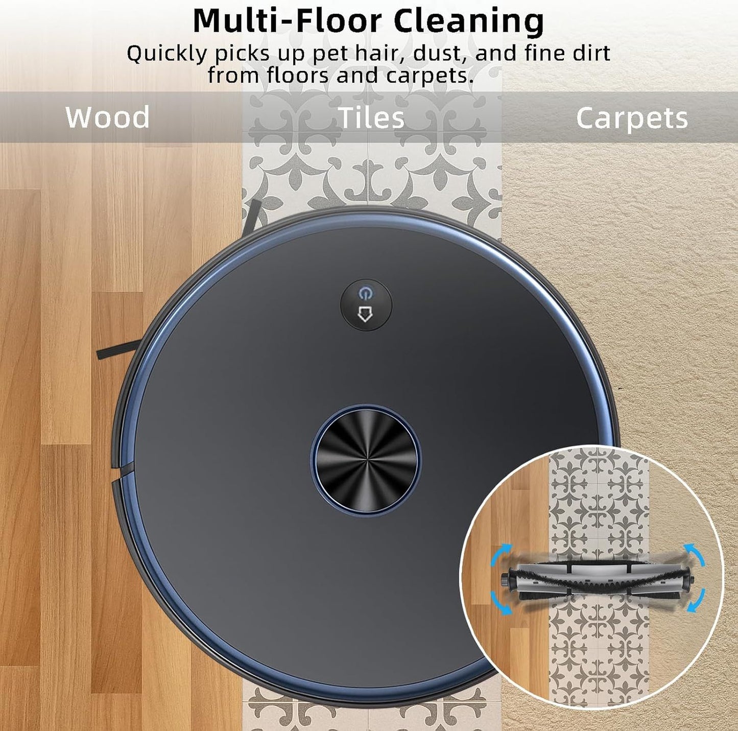 Replacement Parts Kit or HONITURE Q6 Pro, or Laresar L6 Pro, or AIRROBO T10+, or Neabot N2 Robot Vacuum Accessories,2 Main Brush, 4 Side Brush, 4 Hepa ilter, 4 Mop Pad,3 Dust Bag