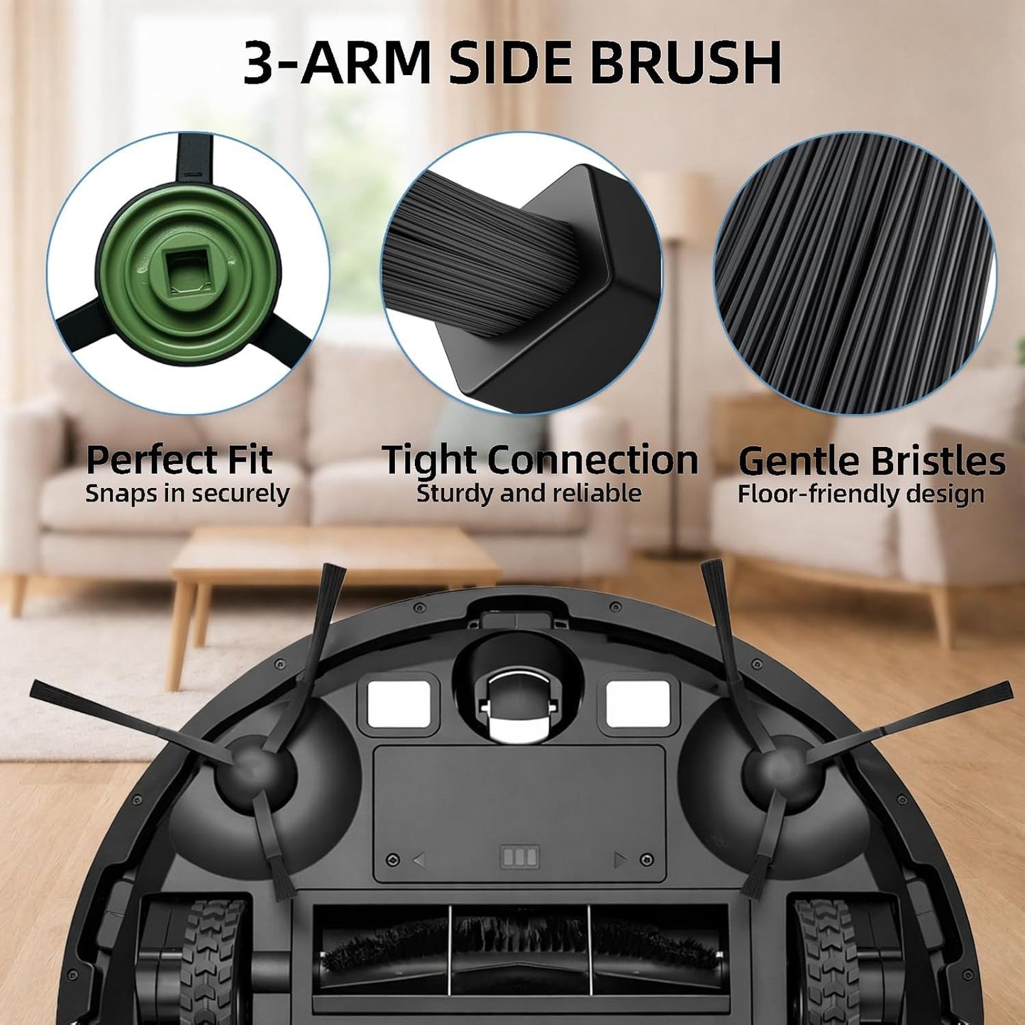 SmartClean V2 Replacement Parts Kit, Compatible with Ionvac SmartClean V2 Robovac Robot Vacuum Accessories, 2 Main Roller Brush, 6 Side Brush, 6 Hepa ilter