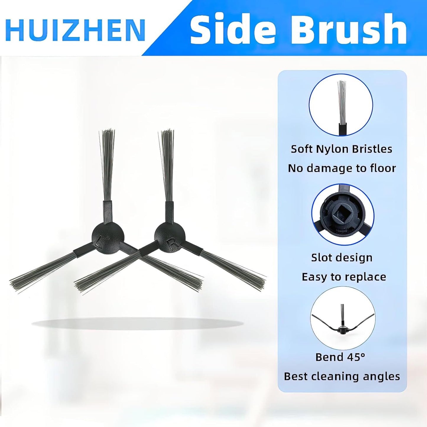 Accessories Kit or iHome AutoVac Eclipse iHRV1 / Eclipse G iHRV2 Robot Vacuum Replacement Parts, 1 Main Roller Brush, 4 Side Brush, 4 Hepa ilter