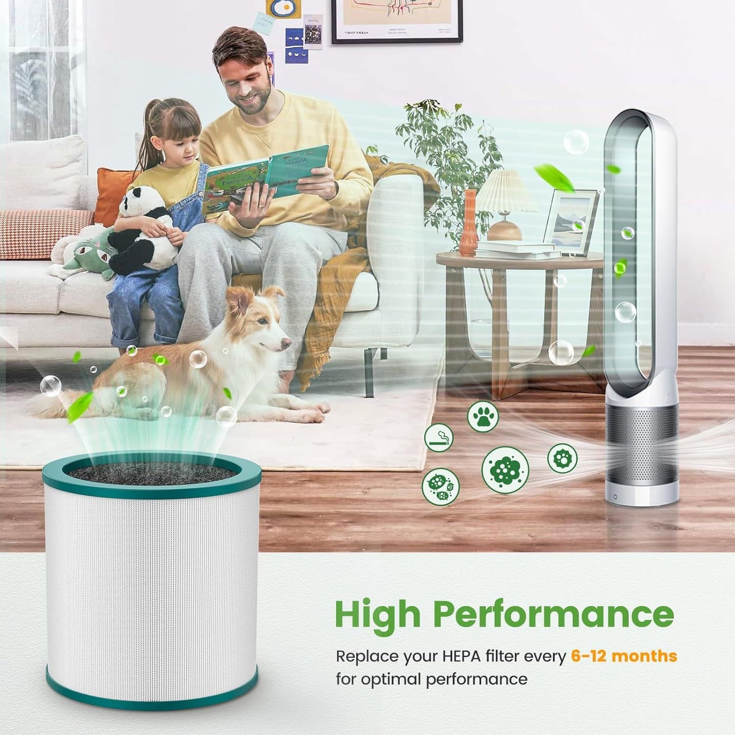Replacement Air Puriier ilter or Dyson Tower Puriier Pure Cool Link TP01, TP02, TP03, BP01, Compare to Part 968126-03，2 Pack