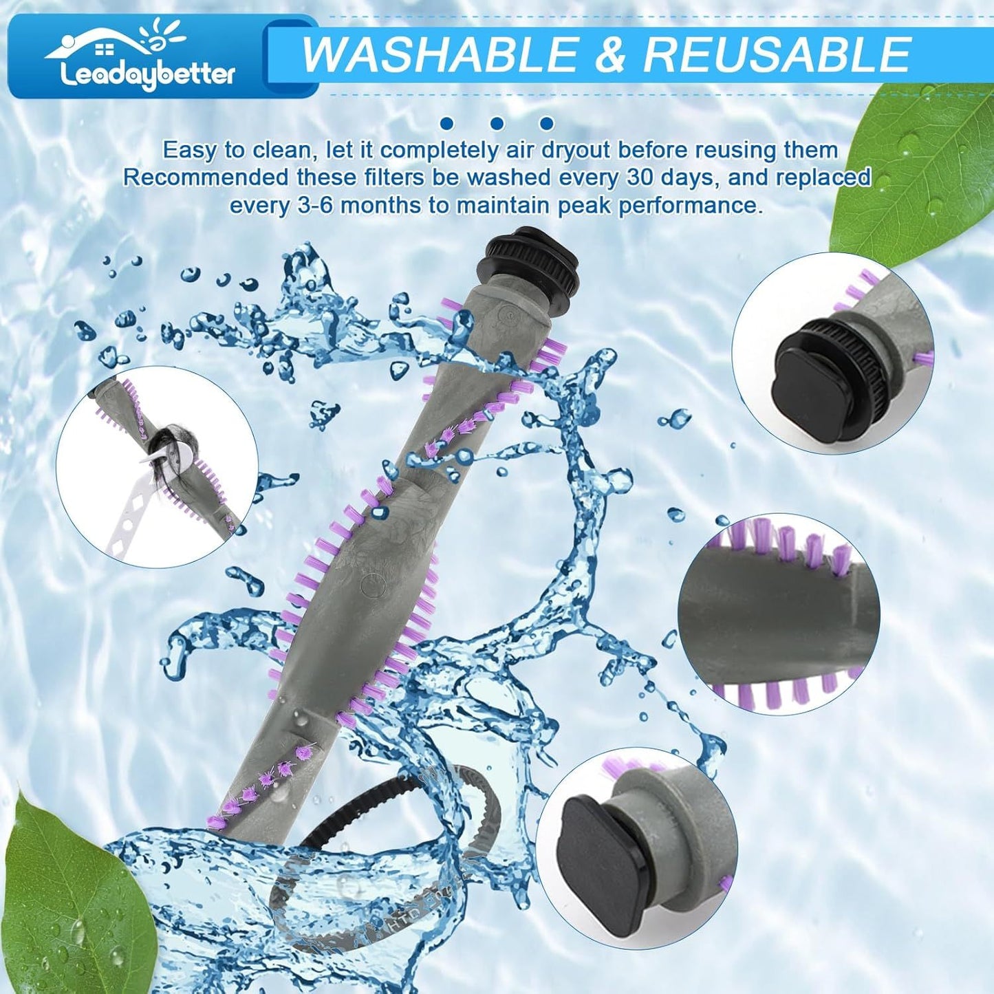 Roller Brush Replacement or Shark Navigator Lit Away NV350,NV352,NV353,NV360,NV356E,NV42,NV80,UV420,NV70,NV41,NV71,NV90,NV22 Series Upright Vacuum，1 Roller Brush + 2 Belts + 2 Wheels