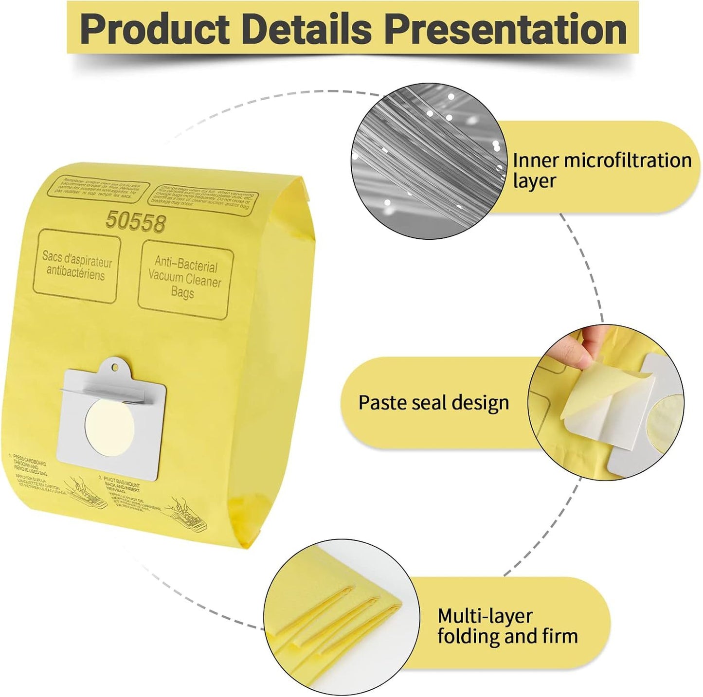 Vacuum Cleaner Bags it or Kenmore Canister Type C/Q 50555 50557 50558 and Type C-5, 10PCs By