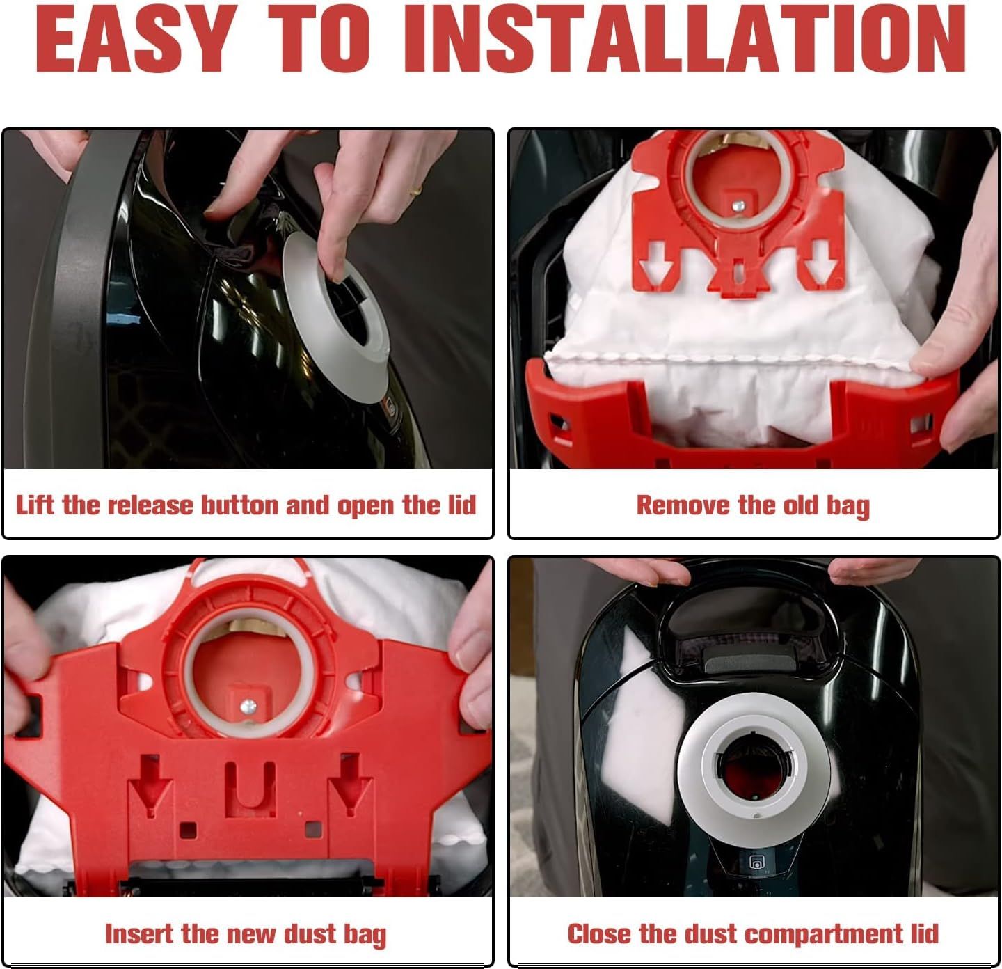 3D Airclean Dust Bags Replacement or Miele JM Vacuum Compact C2 Compact C1 Complete C1 S241 S290 S300i S500 S700 S4 S6 Series (Pack o 10) with 3 Motor Protection ilters 3 Air.Clean ilters
