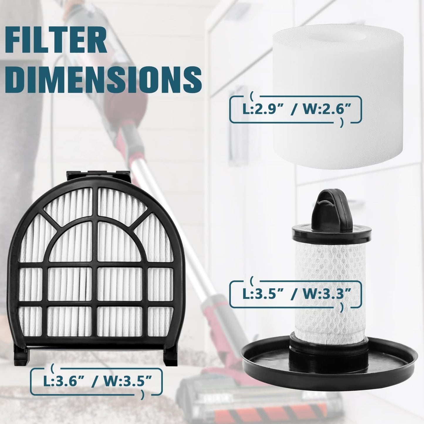 LZ600 ilter Replacement Compatible with Shar-k LZ601, LZ602, LZ602C APEX UpLight Lit-Away Duo-Clean Vacuum, Compare to # XLZ600 & XHC600