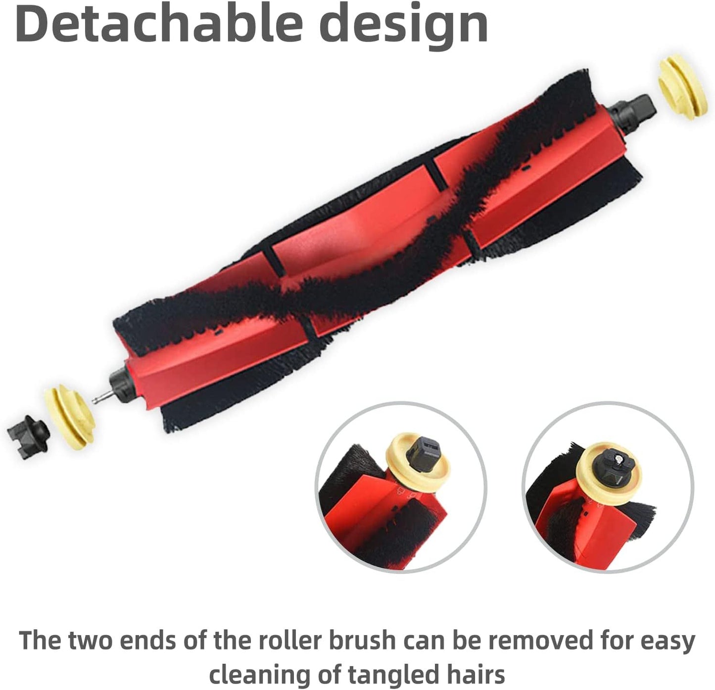 Replacement Spare Parts Compatible with  S5, S5 Max, S4 Max, S6, S6 MaxV, E4, E5, S4 Robotic Vacuum Cleaner Backup Kit with 1 Roller 4 Side Spin Brush 4 Hepa ilter Attachments NOT or Q5