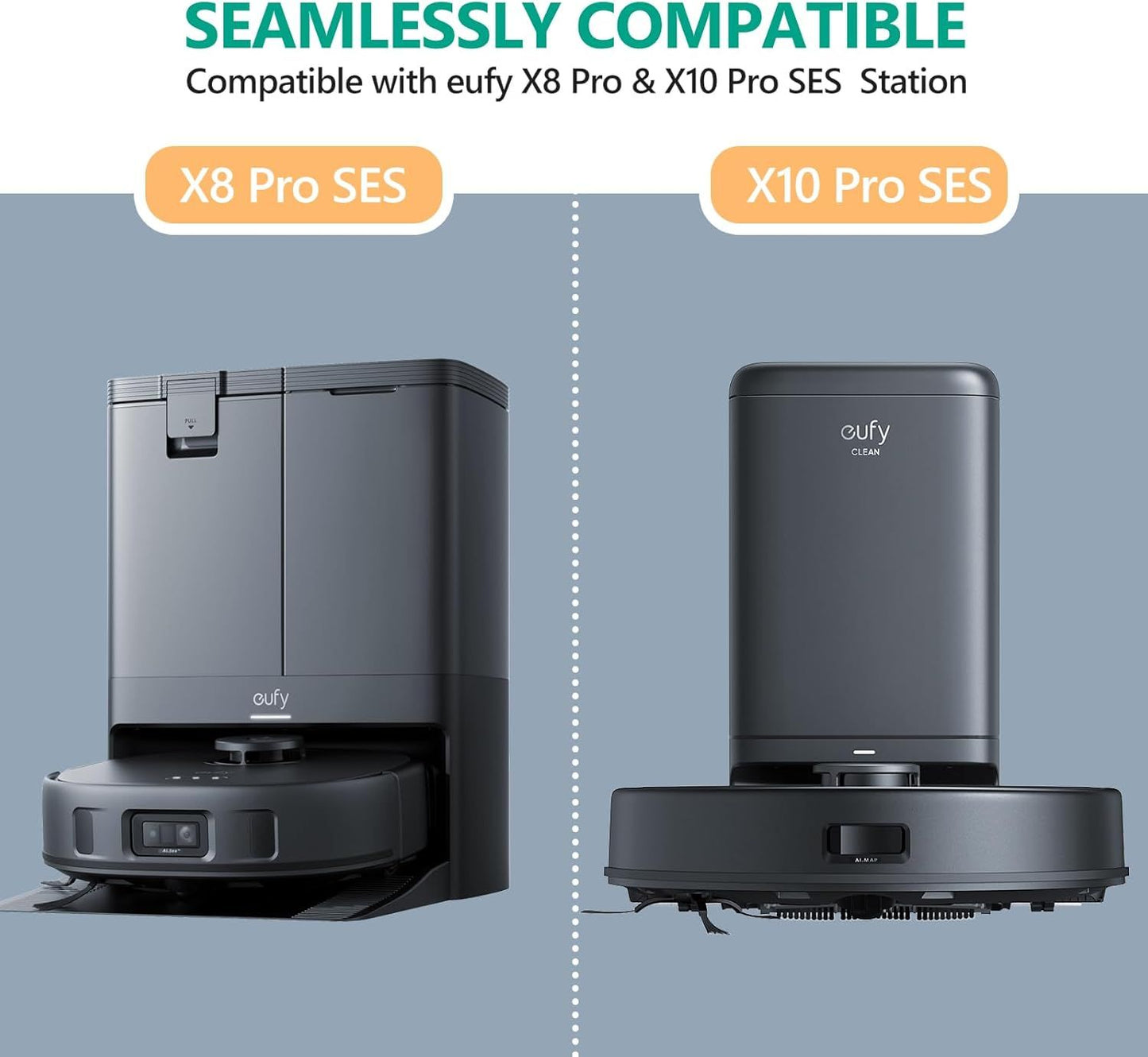 Dust Bags or euy X10 Pro Omni Robot Vacuum & X8 Pro with Sel-Empty Station, Large Capacaity, 12 Pack