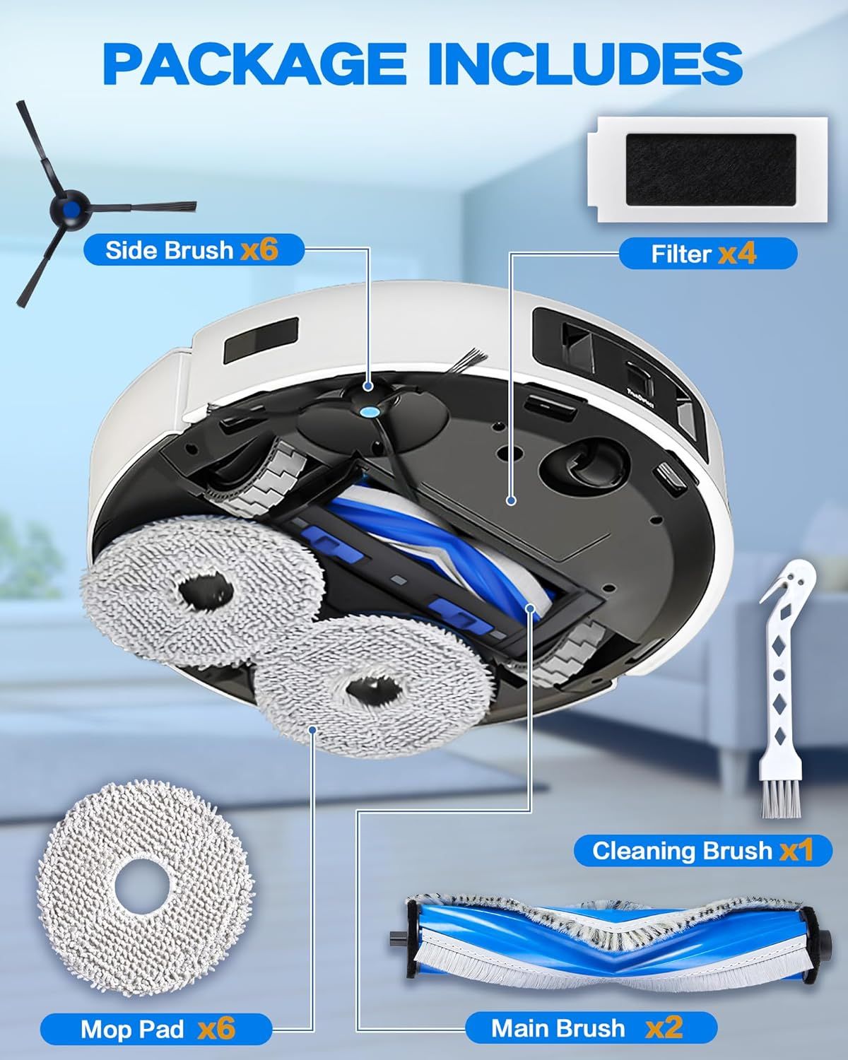 Accessories or ECOVACS DEEBOT T30S/T30S PRO/T30S AI Robot Vacuum, Quality Replacement Parts or Better Cleaning Perormance