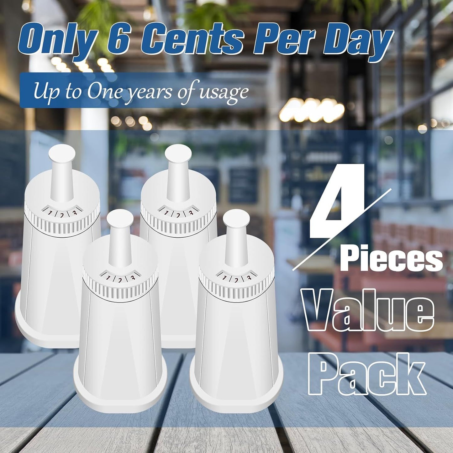 4 Pack Replacement Water ilter or Breville Espresso Machine Barista Touch Bes880, Barista Pro BES878, Oracle Touch BES990, Oracle BES980, Dual Boiler BES920 Bambino ClaroSwiss Sage by