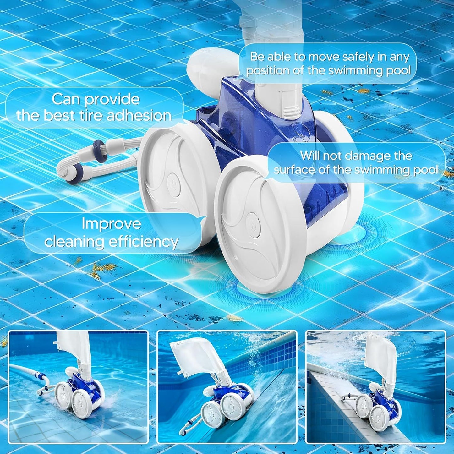 Pool Cleaner All Purpose Tire Replacement Part Compatible with Polaris 280 360 180 380 C10 C-10 Pack o 3