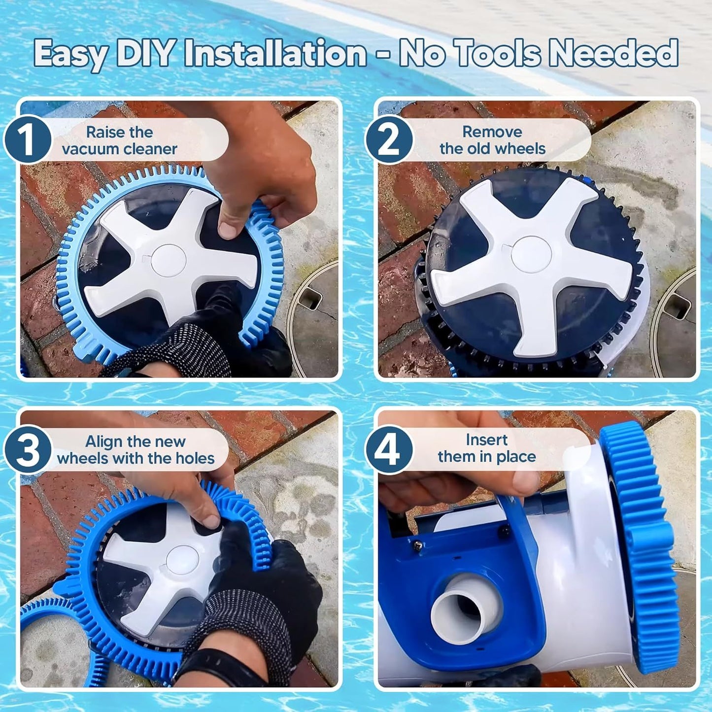 896584000-143 Blue ront Tire Kit with Super Hump Replacement or Haywood Poolvergnuegen Select Pool Cleaners and Perectly Compatible with Hayward Phoenix Cleaners (2 Pack)