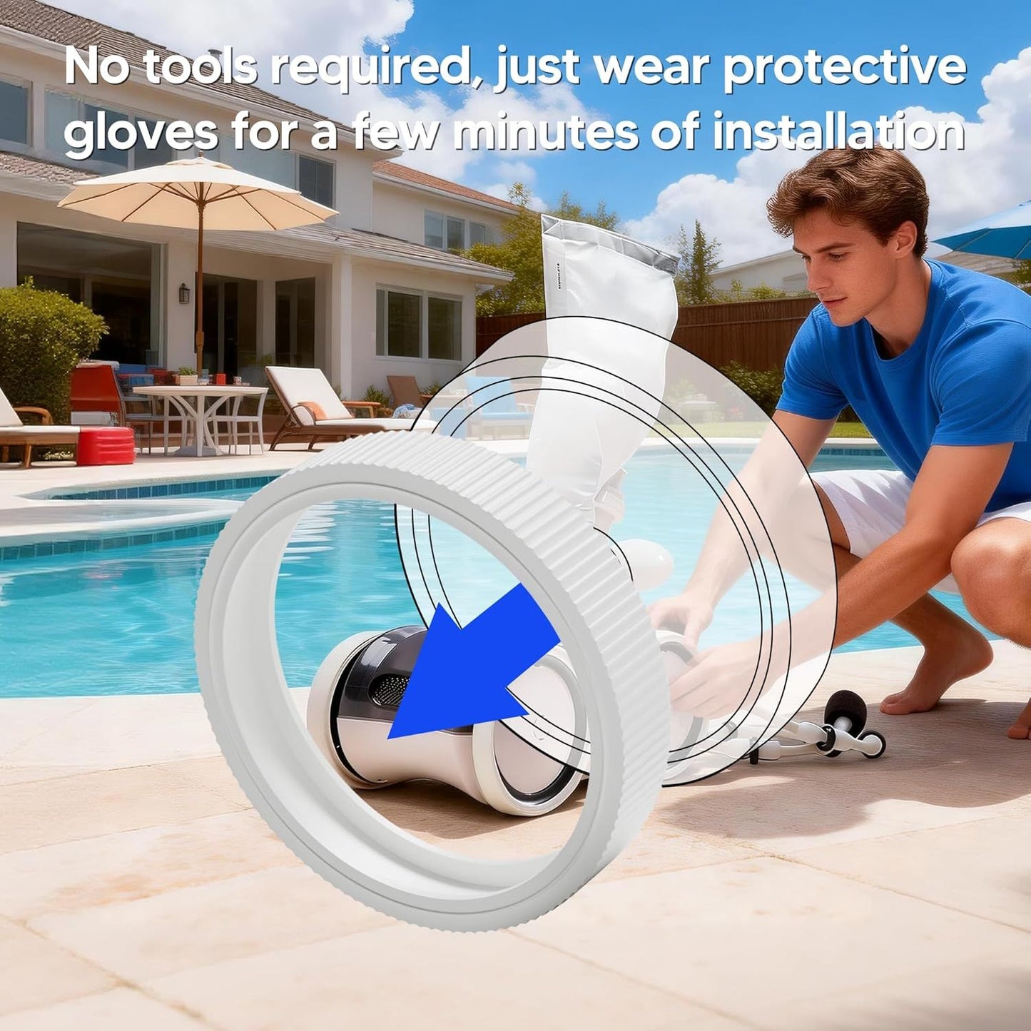 Upgraded Rubber Tire with Treads LLC1 Tire and 360007 Tire Replacement or Pentair Legend Pool Cleaner Wheel Rubber Tires Automatic Pool and Spa Cleaner (4 Pack)