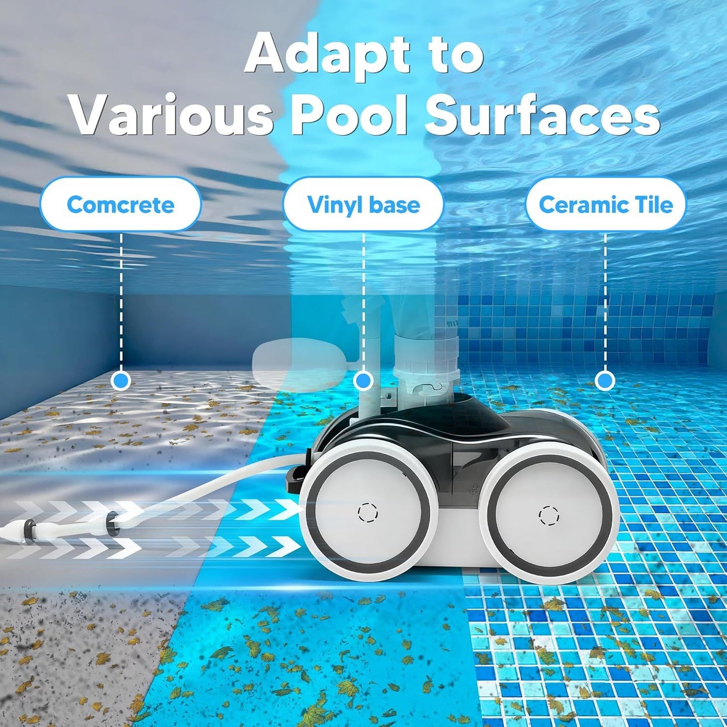 Upgraded Rubber Tire with Treads LLC1 Tire and 360007 Tire Replacement or Pentair Legend Pool Cleaner Wheel Rubber Tires Automatic Pool and Spa Cleaner (4 Pack)
