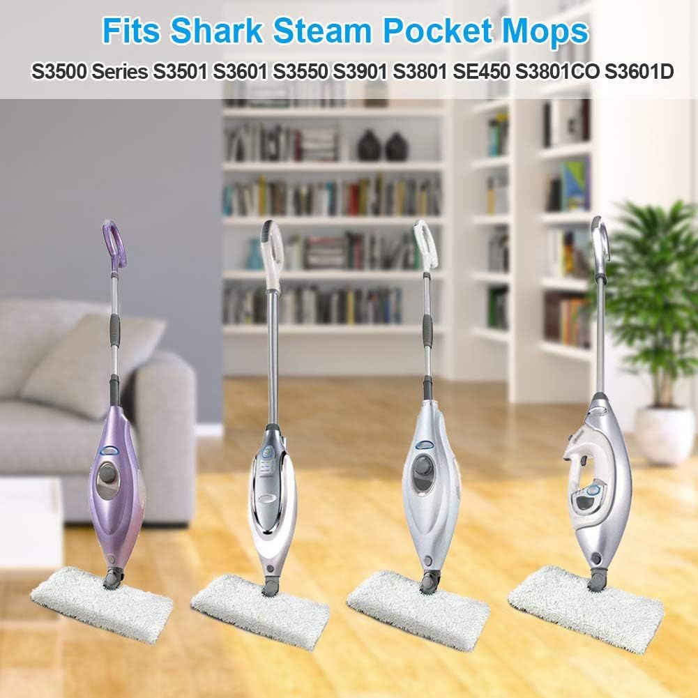 3Pcs Steam Mop Pads, Washable Microiber Cleaning Steamer Replacement Pads or Shark Steam Mop S3501 S3601 S2902 S3901 S3550 S3601D S3801 S3801CO SE450 S2901
