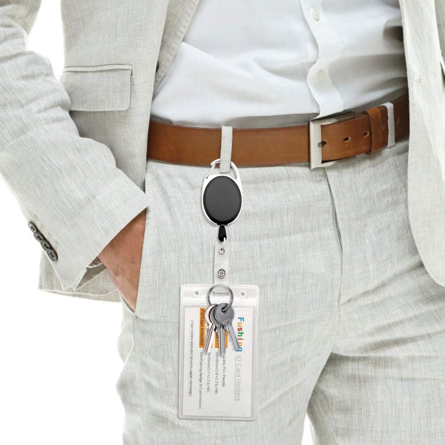 20Pcs Retractable ID Badge Holders ID Badge Reels with Clip Retractable Badge Holders or Oice Worker Doctor Nurse (Black)