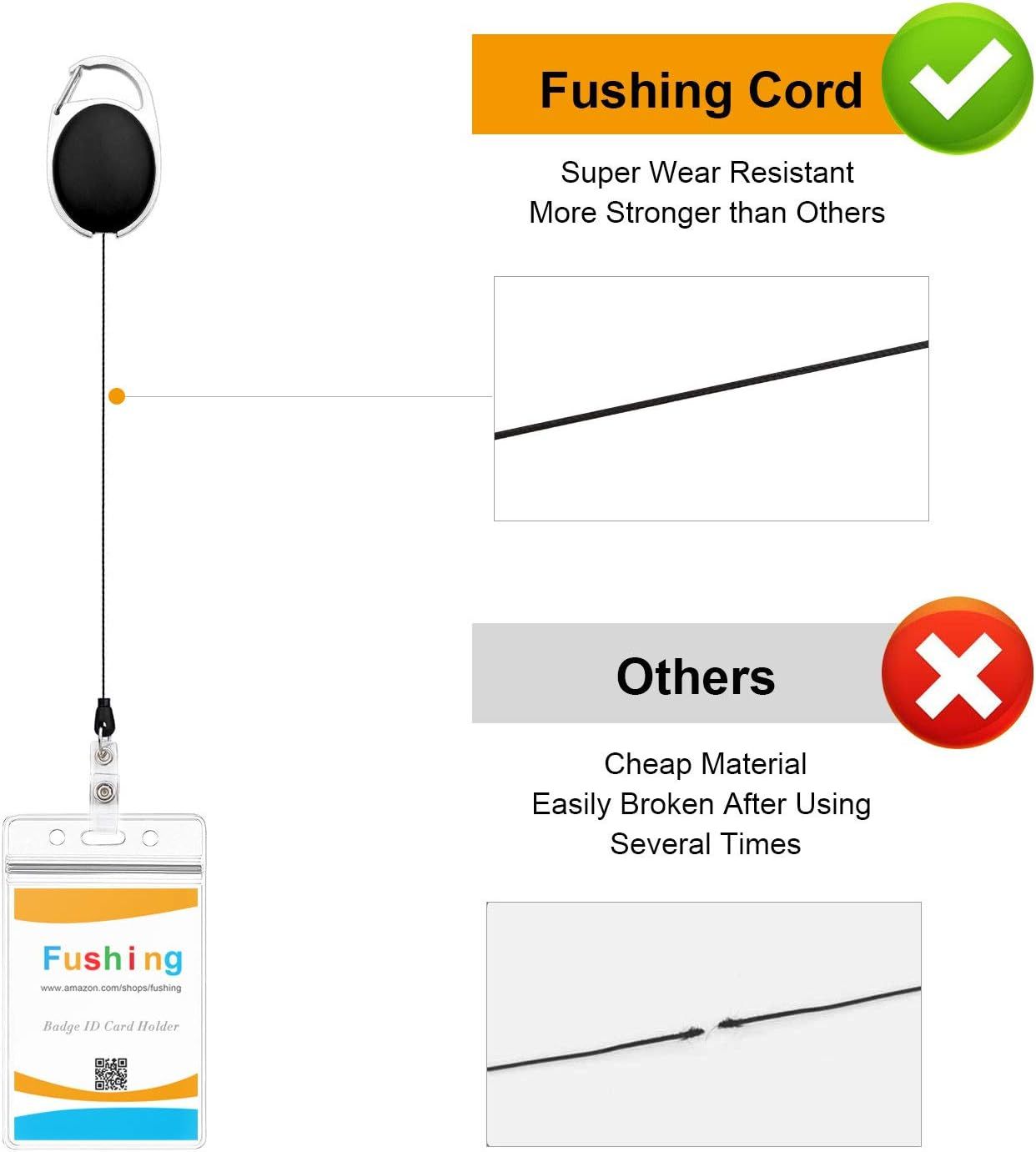 20Pcs Retractable ID Badge Holders ID Badge Reels with Clip Retractable Badge Holders or Oice Worker Doctor Nurse (Black)
