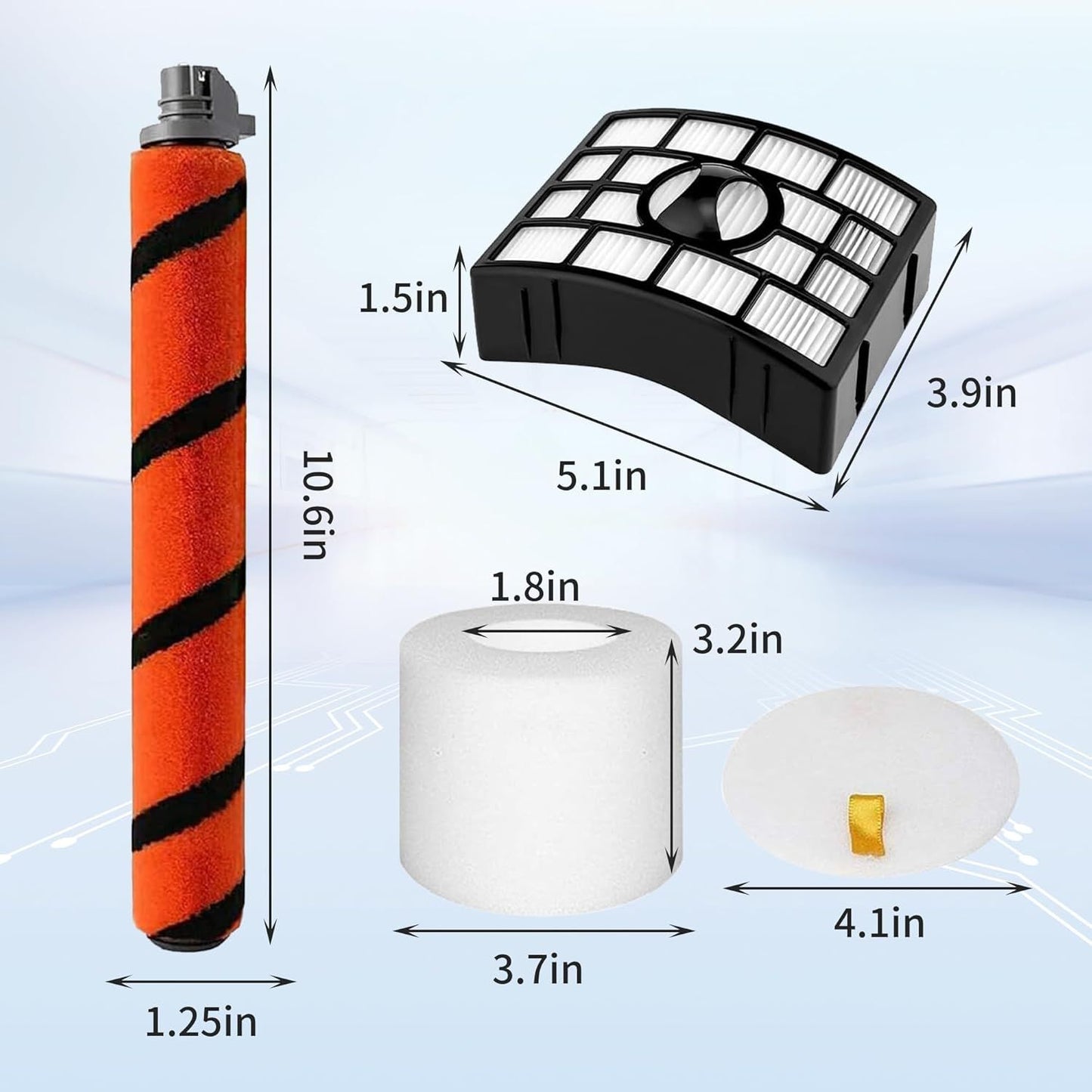 Replacement Brush Roll ilters Compatible with Shark Apex DuoClean AZ1000 AZ1002 AZ1003BRN AX950 AX951 AX952 NV830 NV831 NV835 ZU881 ZU885 Vacuum,Part # 1173T950,X650 and XH650