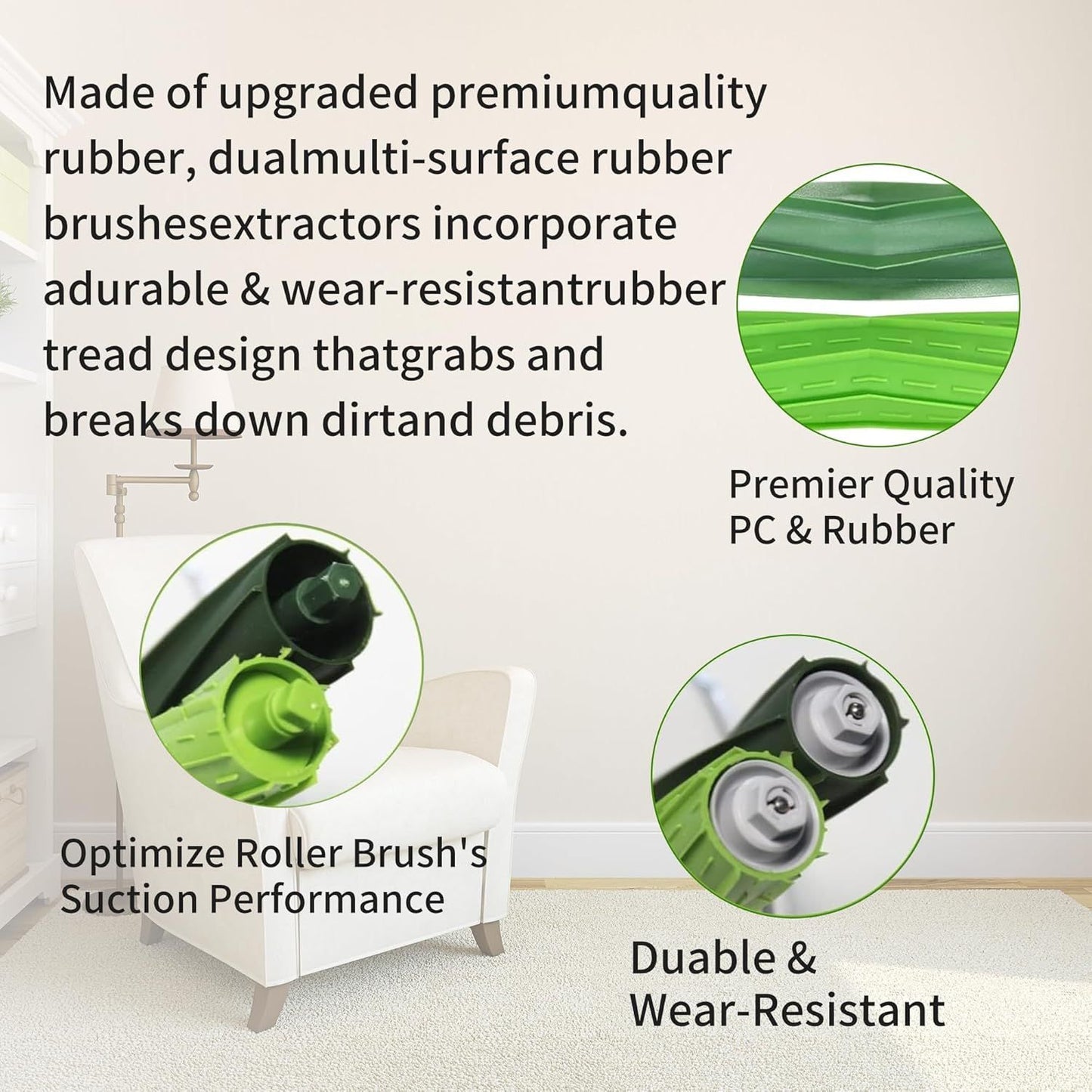 24PK Replacement Parts Kit Compatible with iRobot Roomba E & I & J Series i1 i3 i4 i5 i6 i7 i8 J7 J5 J6 J8 J9 Plus E5 E6 Vacuum,Including 2 Main Brushes & 10 ilters & 10 Side Brushes
