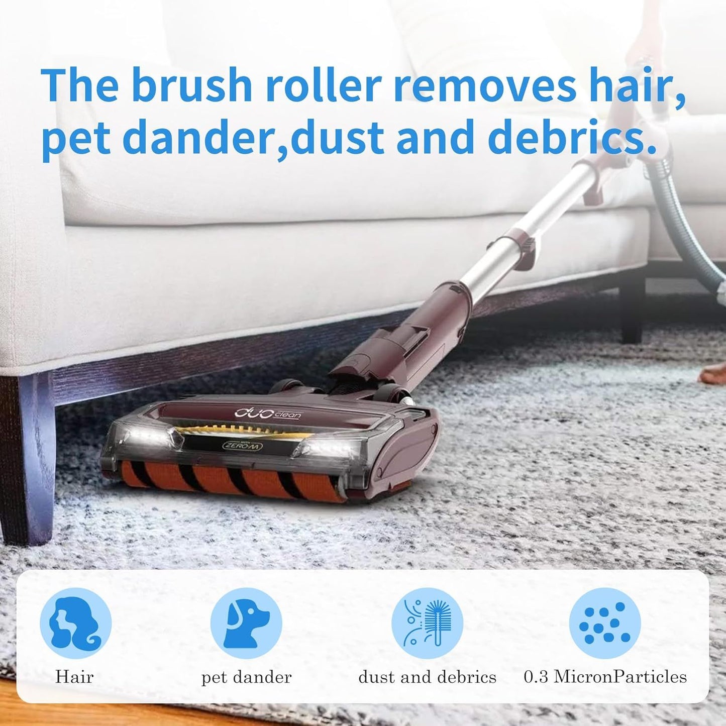 Hepa oam & elt ilter Brushroll Replacement Kit or Shark Rotator Proessional Lit-away DuoClean Vacuum ZU780 ZU782 ZU785, Replaces Part # 1395C831 & X500 & Xh500