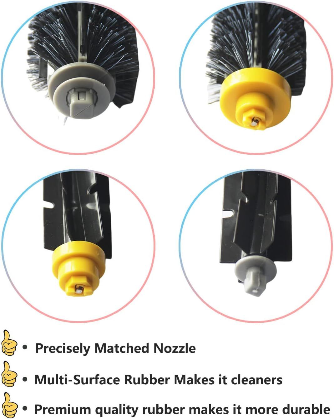 Accessory Replacement Kit Bristle Beater & Side Brushes & Aero Vac ilters Compatible with iRobot Roomba 600 Series 585 595 614 618 620 630 650 660 680 685 690 692 694 695 Vacuum Parts