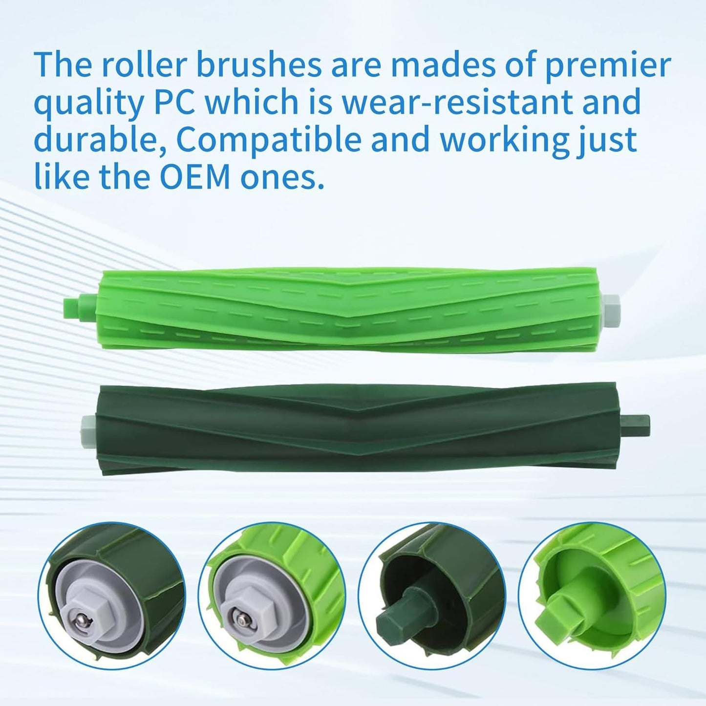 Dual Multi-Surace Rubber Roller Brushes Replacement Parts Compatible with Irobot Roomba I E & J Series I1+ I7 I3+ I4+ I6+ I7+ I8+ J5 J5+ j6 J6+ J7 J7+ J8 J8+ J9+ E5 E6 Vacuum Accessories