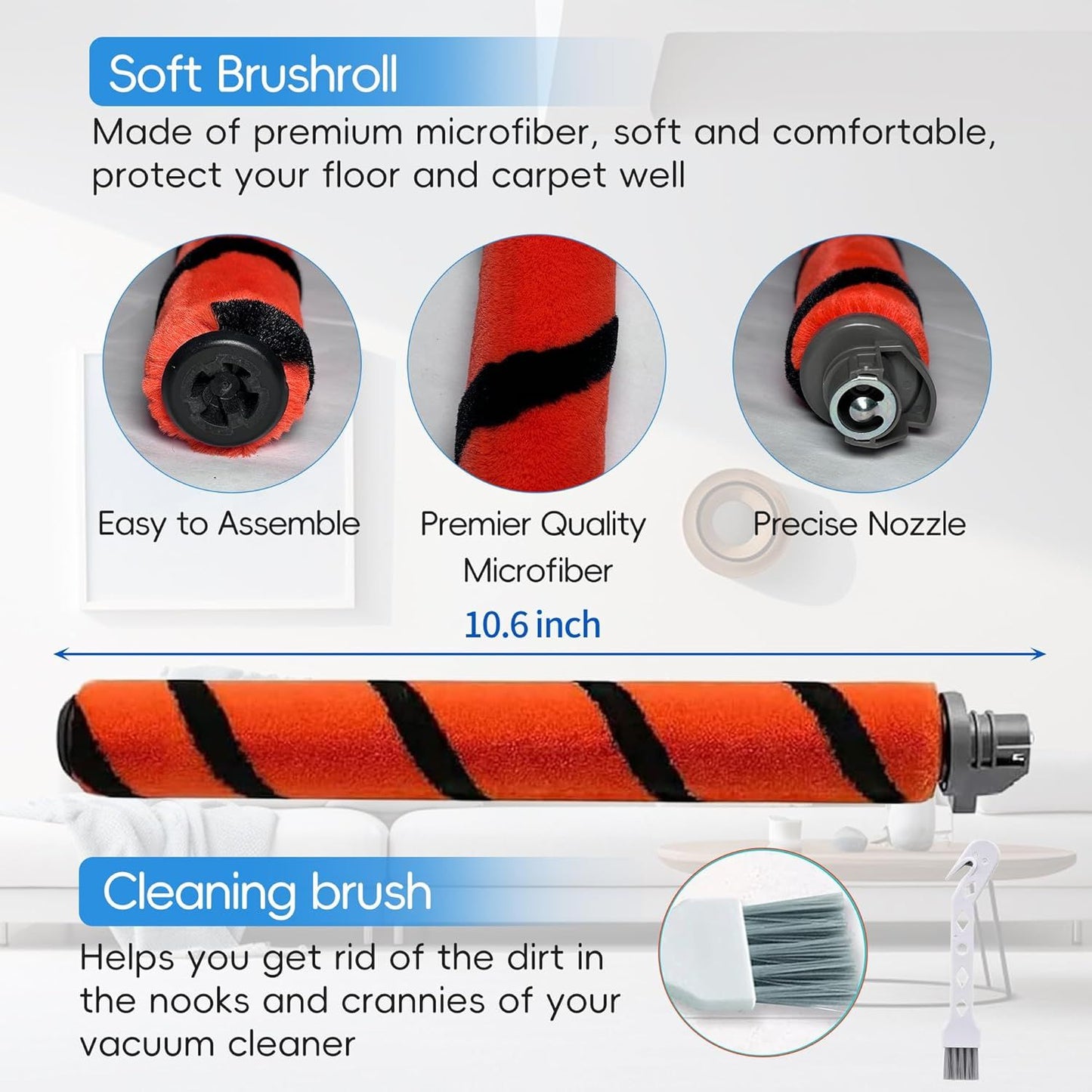 Brush Roll Replacement Compatible with Shark Apex AX950 AX951 AZ1000 AZ1000W AZ1002 & Duoclean NV830 NV831 NV835 UV700 ZU700C ZU701 ZU780 ZU782 ZU785 ZU881, Part # 1173T950 & 1395C831