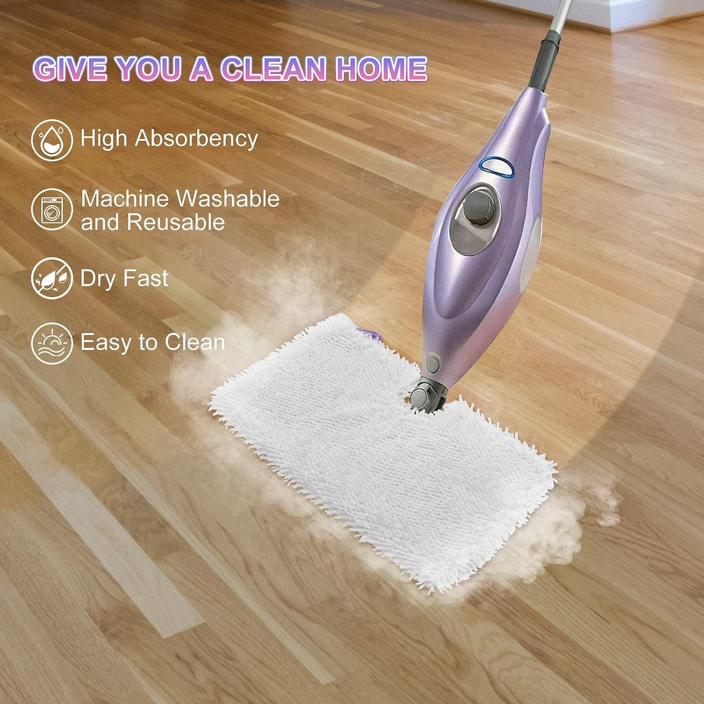 6 Pack Microiber Steam Mop Replacement Pads or Shark Steam Mops S3500 Series S3501 S3601 S3550 S3901 SE450 S3801CO S3601D S2901 S2902 Steam Pocket Mop Pads loor Cleaning Reusable or Shark Mop Pads