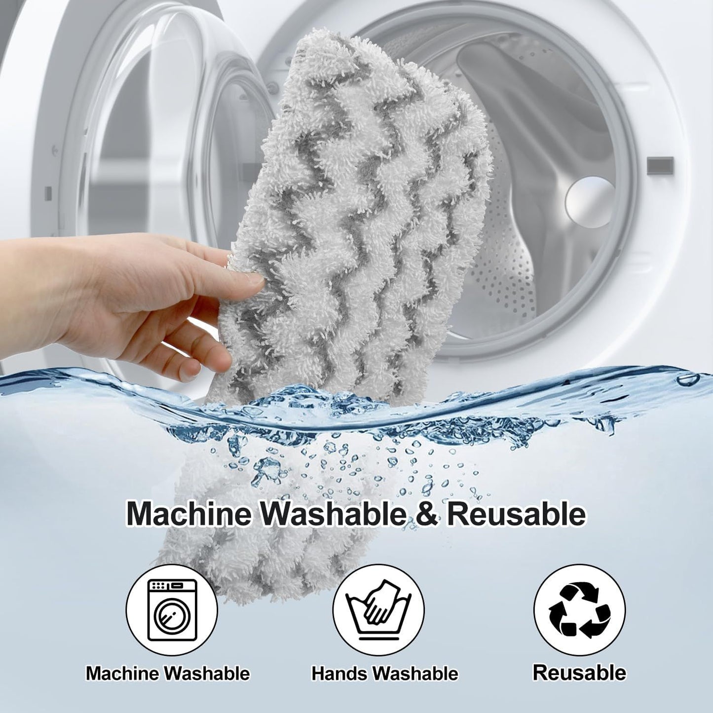 8 Pack Microiber Steam Mop Replacement Pads or Shark Steam Mop S1000, S1000A, S1000C, S1000WM, S1001C Dirt Grip Steam Mop Pads, Washable & Reusable Microiber Mop Pads or All loor Clean