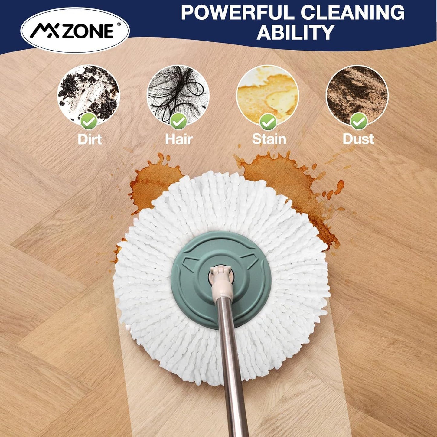 Spin Mop Replacement Head 5 Pack Magic Mop Reill or Hurricane 360° Systems, Microiber Spin Mop Head, Round Shape Standard Universal Size