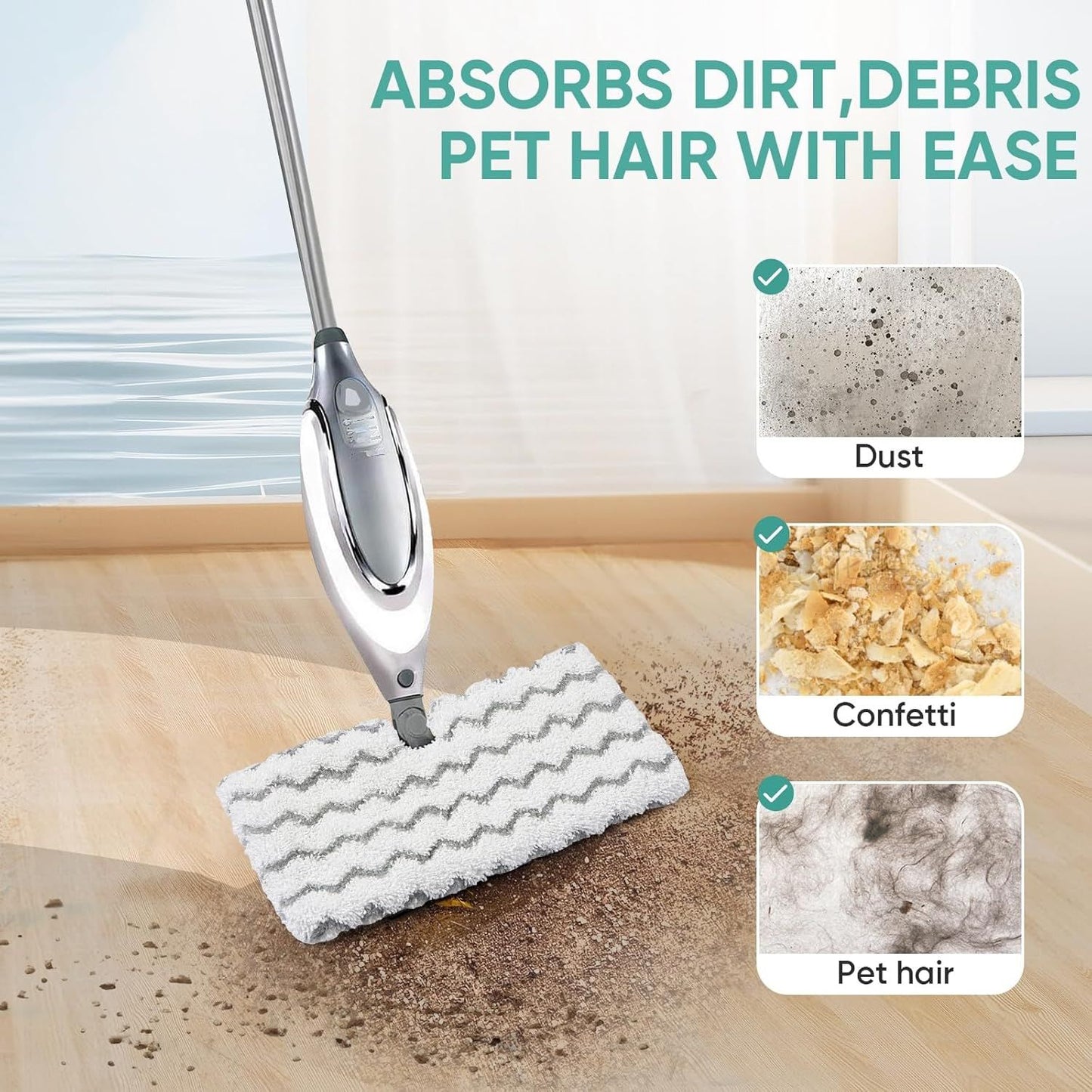 4 Pack S3501 S3601 Steam Pocket Mop Pads or Shark S3500 Series S3501 S3601 S3550 S3901 SE450 S3801CO S3601D S2901 S2902 Steam Mop Pads Washable