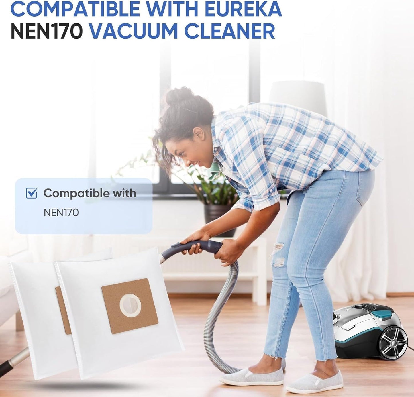 20 Pack NEN170 vacuum bags or Eureka vacuum cleaner,Specialized Compatible with NEN170 bagged canister vacuum cleaner