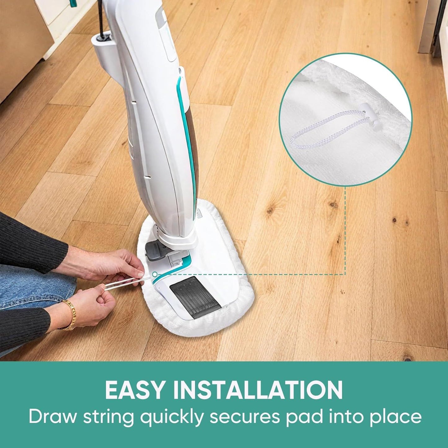 6 Pack SMP01 Microiber & Washable Steam Mop Pads Compatible with Kenmore SM2060 S200 Series loor Cleaning Steam Mop (White)