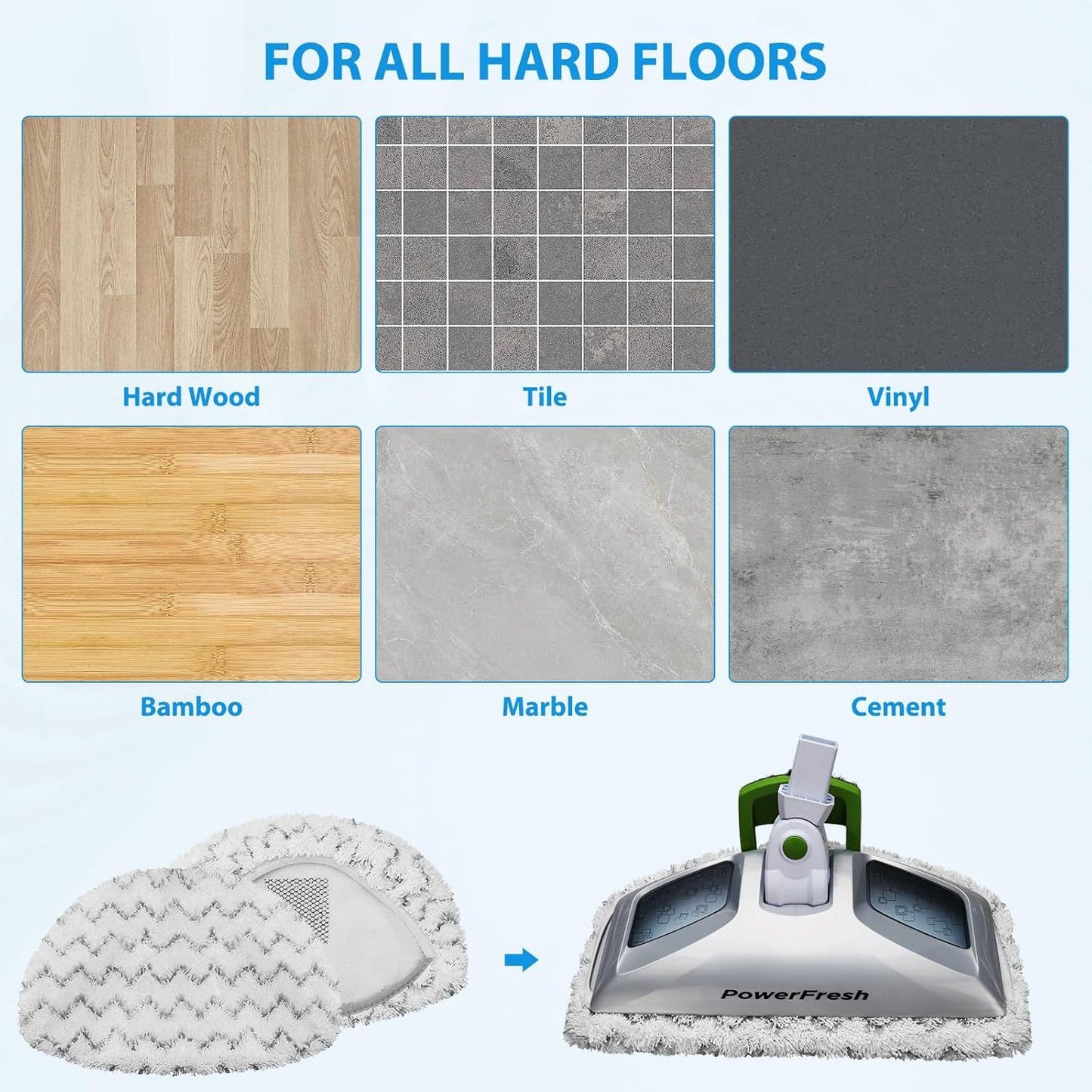 10 Pack Steam Mop Replacement Pads or Bissell Powerresh Steam Mop 1940 1806 1544 2075 2685A 2181 2814 Series, Model 19402 19404 19408 19409 1940A 1940 1940Q 1940T 1940W B0006 B0017 2075A