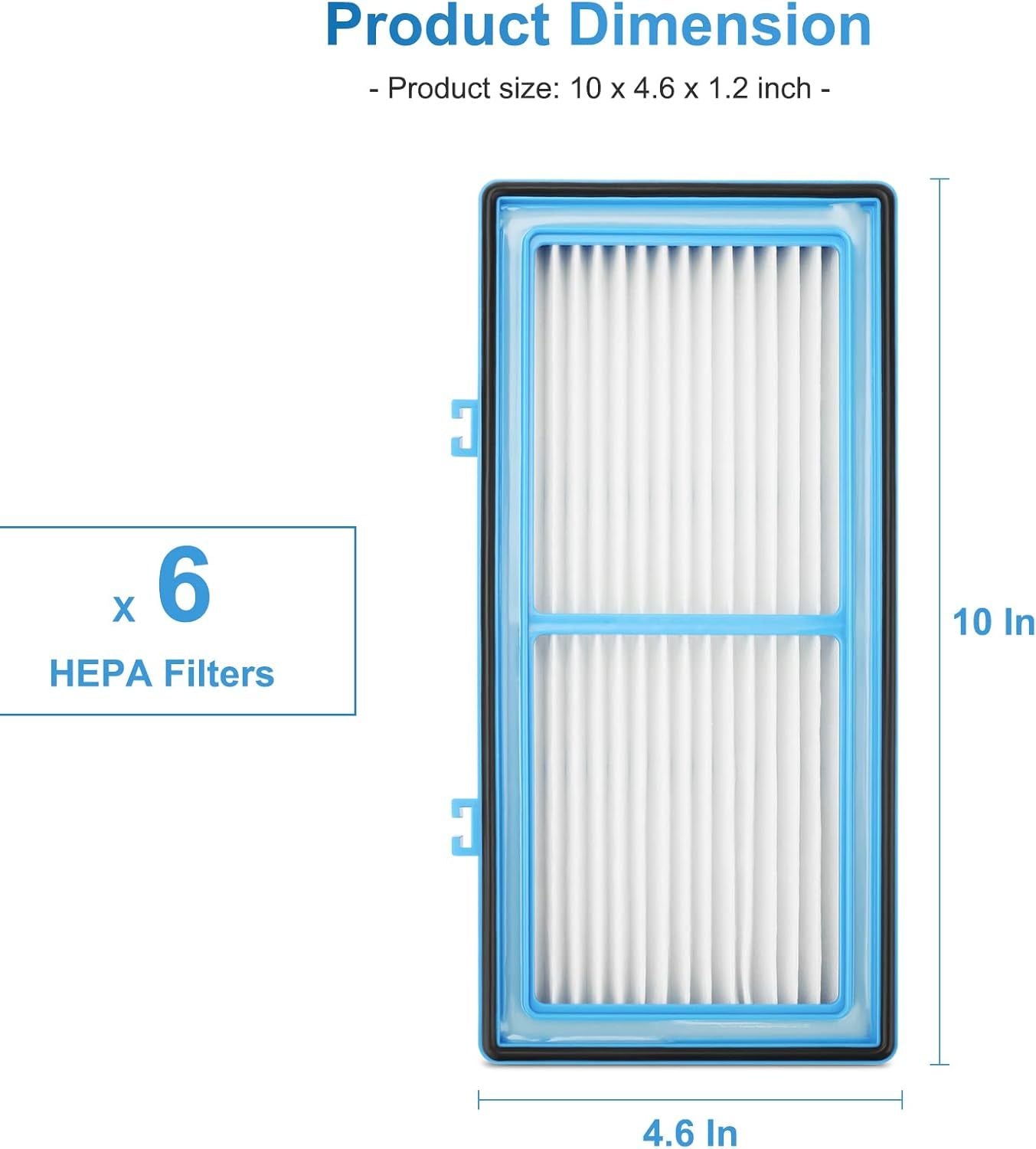 6 Pack AER1 ilter Replacement or Holmes AER1 Series, HAP30AT Total Air HEPA Type ilter or Replacement Parts # HAP300AH-U4R, HAP242-NUC