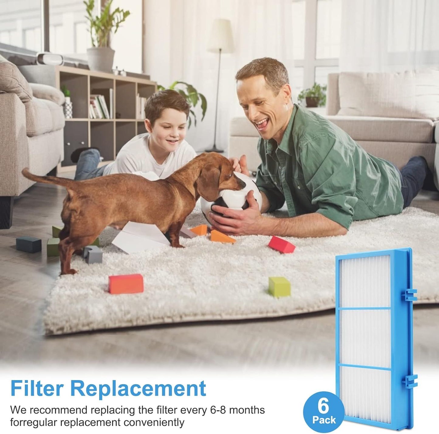 6 Pack AER1 ilter Replacement or Holmes AER1 Series, HAP30AT Total Air HEPA Type ilter or Replacement Parts # HAP300AH-U4R, HAP242-NUC