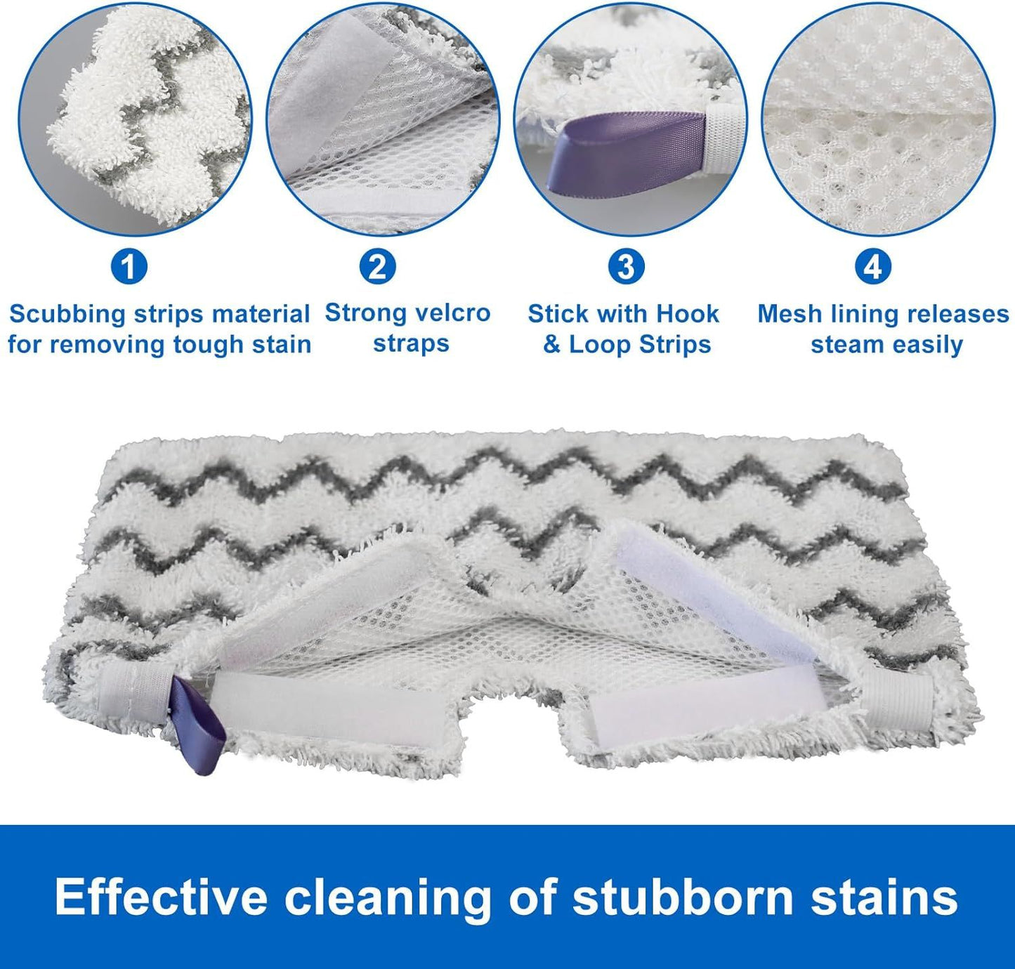 6 Pack S3501 S3601 Steam Mop Replacement Pads or Shark S3501 S3601 S3550 S3801 S3901 S3601D S3801CO S3901D S3455K S2902 SE450 Steam and Scrub Pocket Mop Steamer Pads Washable