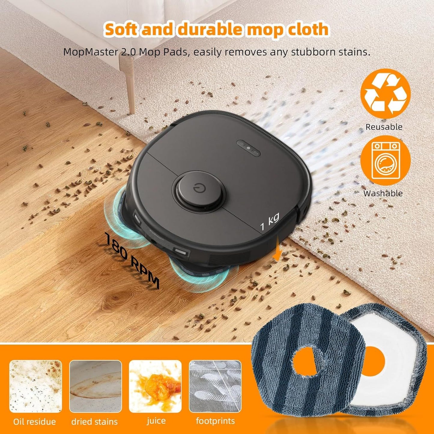 22 Pack Replacement Accessories or euy X10 Pro Omni Robot Vacuum Cleaner, 2 Mainbrush 4 ilter 6 Dust Bag 4 Mop Pads 4 Sidebrush 1 Cleaning Brush 1 Screwdriver