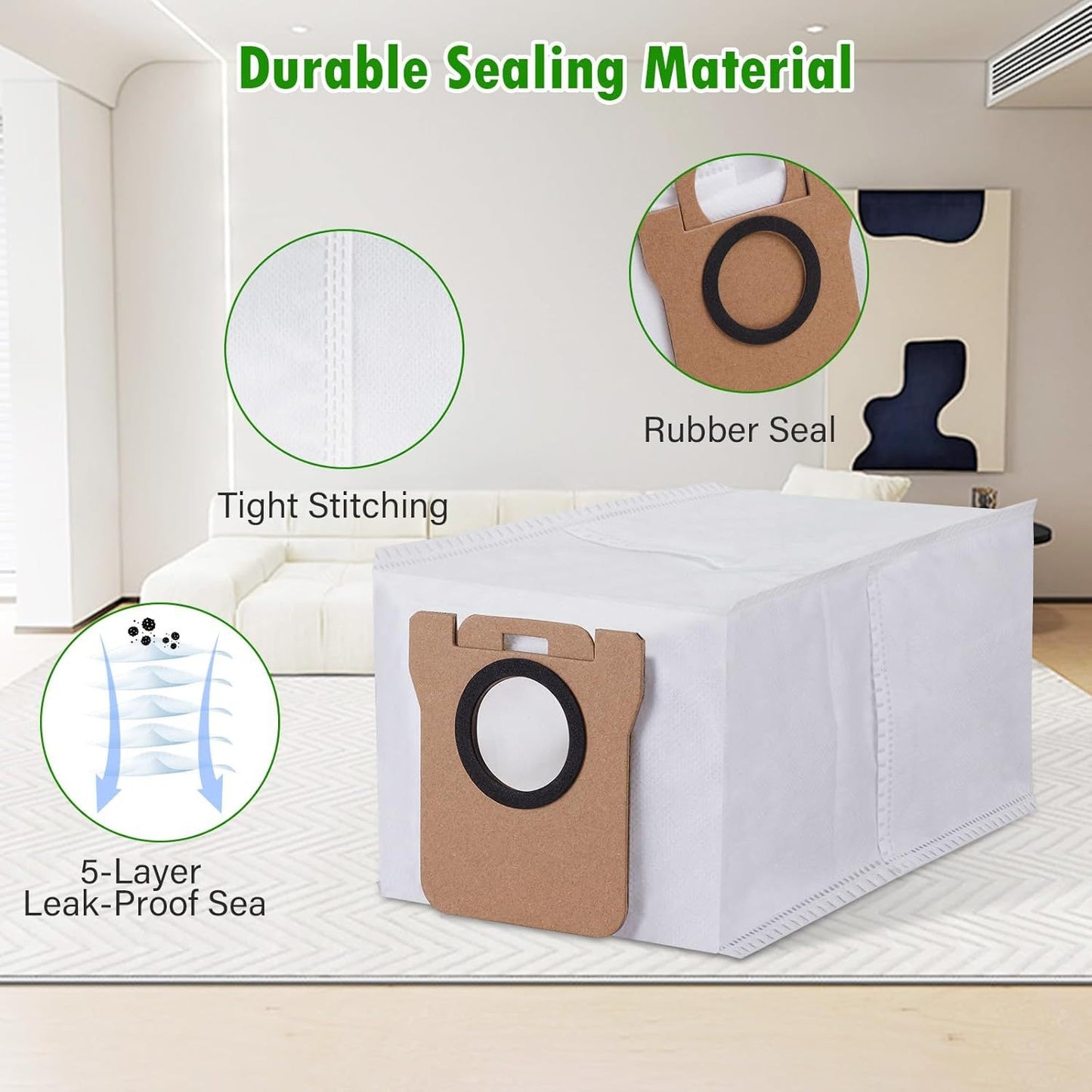 24 Pack Accessories Kit or Dreame L10s Ultra / L10 Ultra Robot Vacuum Replacement Parts Including 1 Main Brush 4 HEPA ilters 6 Sidebrushes 6 Mop Pads 6 Dust Bags 1 Cleaning Brush