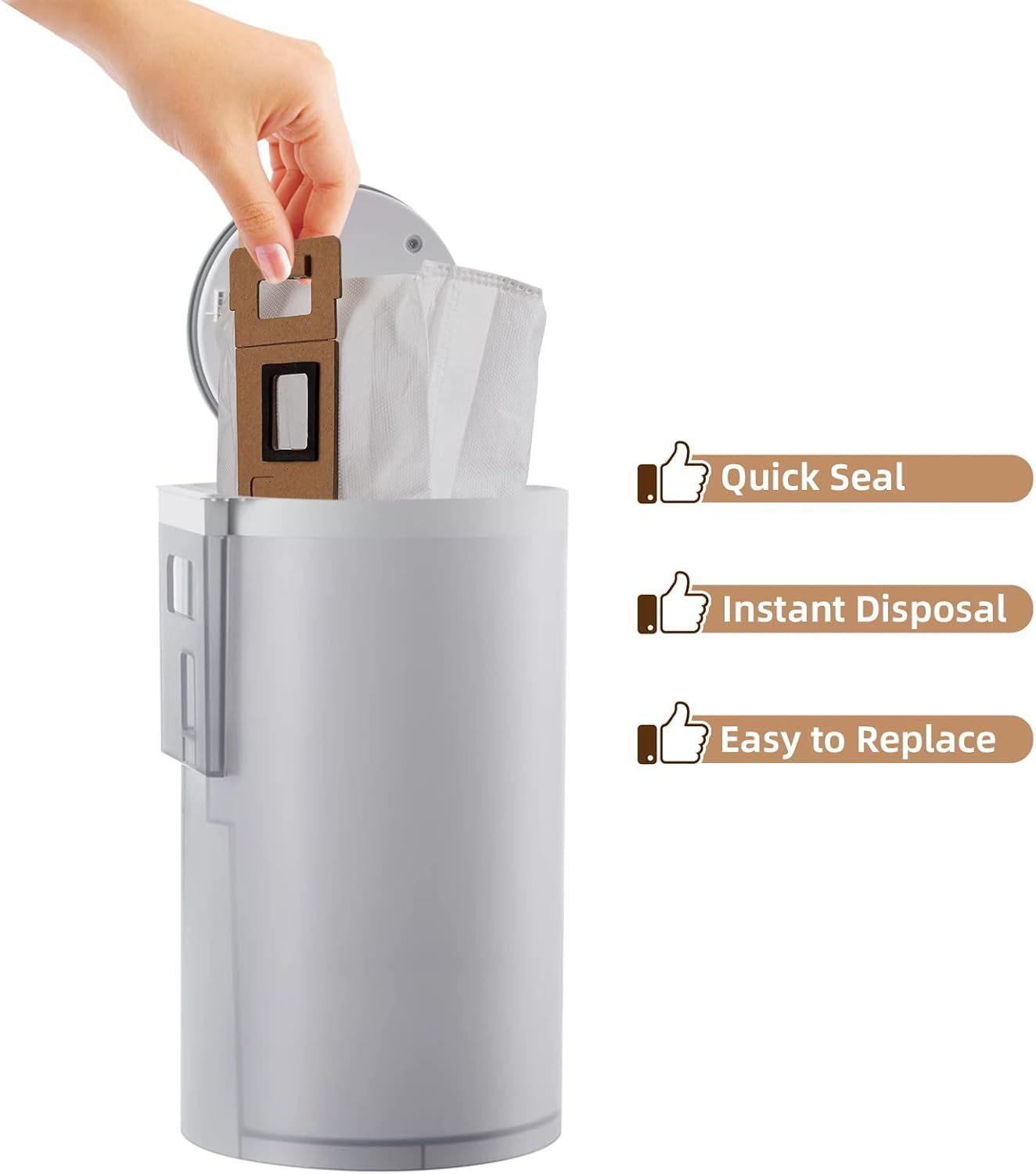 8 Pack Dust Bag or  S7 / S7+ Vacuum Cleaner Auto-Empty Dock, 3L Large Capacity Replacement Bag