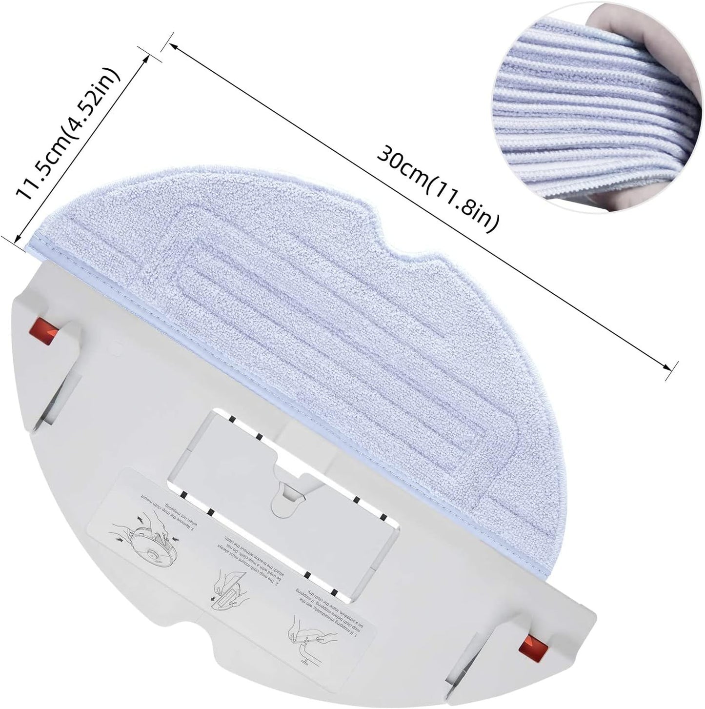 6 Pcs Mop Cloth Pad or  S7 / S7+ / S7 MaxV / S7 MaxV Plus / S7 MaxV Ultra / S7 Pro Ultra / S8 / S8+ Robot Vacuum Microiber VibraRise Mopping Pad Replacement Accessory (Blue Gray).