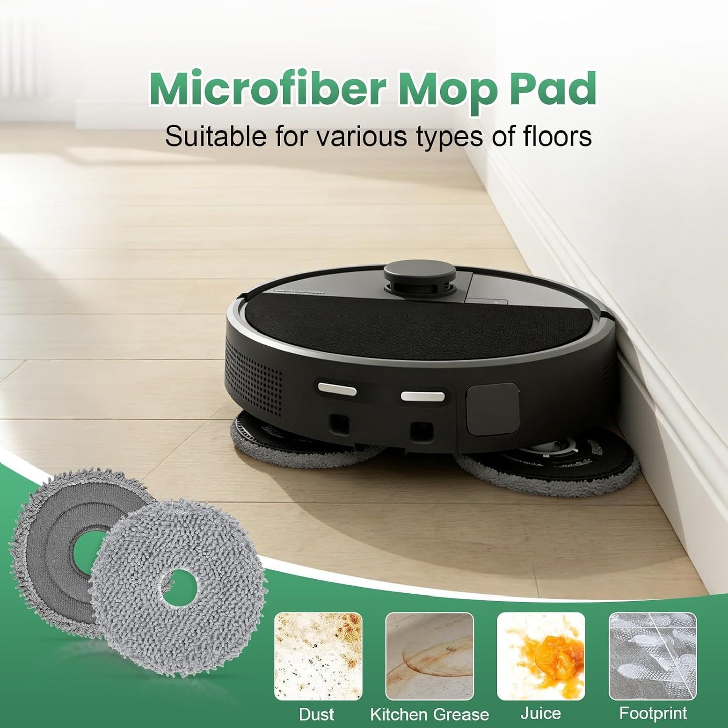27 Pack Replacement Accessories or iRobot Roomba Plus 405 Combo/505 Combo/507 Combo Robot Vacuum Cleaner, 2 Main Brushes 6 Side Brushes 6 HEPA ilters 6 Mop Pads 6 Dust Bags 1 Cleaning Brush