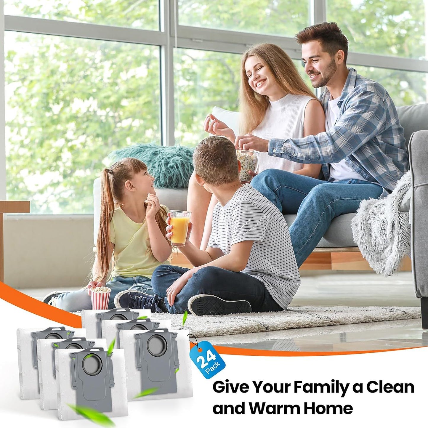 24 Pack Qrevo Dust Bags or  QV 35A/Saros 10R/Qrevo S/Qrevo Pro/Qrevo Plus/Qrevo Master/Qrevo Slim/Qrevo Curv/Qrevo Edge/S8 MaxV Ultra Robot Vacuum, 3L Large Capacity Replacement Dust Bag