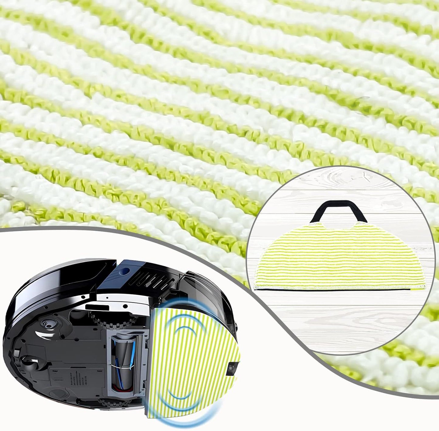 6 Pack Mop Pad or Shark AV2610WA / RV2620WD / RV2610WA / RV2410WD Robot Vacuum, Microiber Sonic Mopping Pad Replacement Accessory