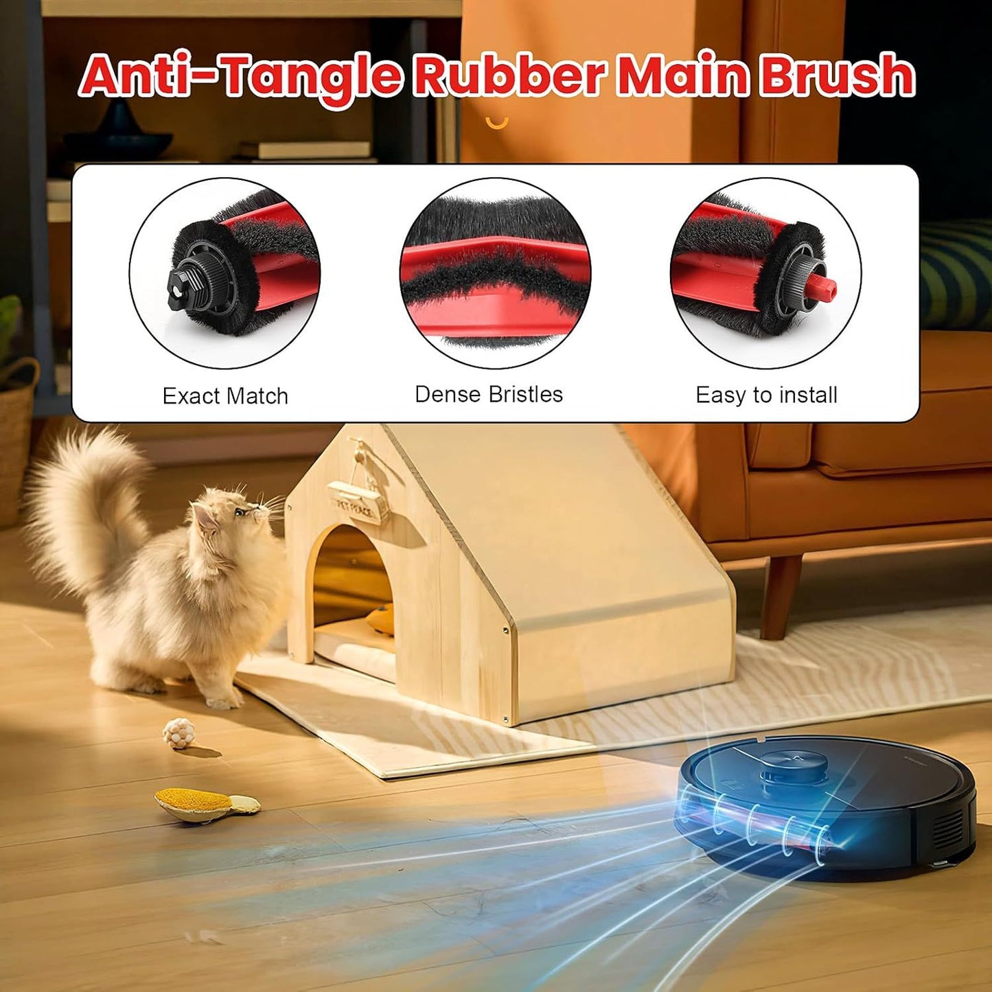 22 Pack Replacement Accessories or  Q7 M5 / Q7 M5+ / Q7 L5 / Q7 L5+ Robot Vacuum Cleaner, 2 Main Brushes 6 Side Brushes 6 HEPA ilters 6 Mop Pads 1 Cleaning Brush 1 Screwdriver