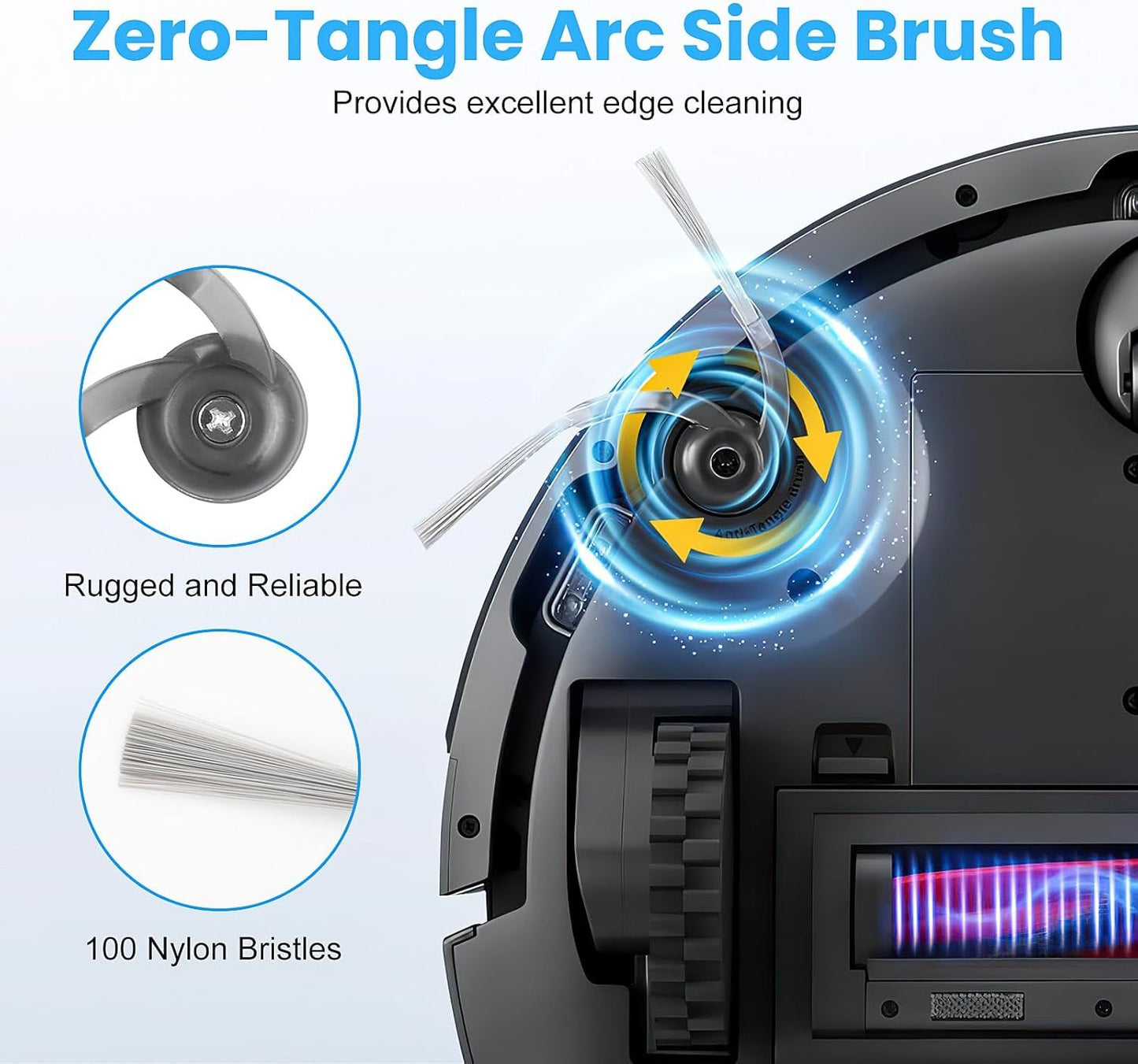 22 Pack Replacement Accessories or  Q7 M5 / Q7 M5+ / Q7 L5 / Q7 L5+ Robot Vacuum Cleaner, 2 Main Brushes 6 Side Brushes 6 HEPA ilters 6 Mop Pads 1 Cleaning Brush 1 Screwdriver