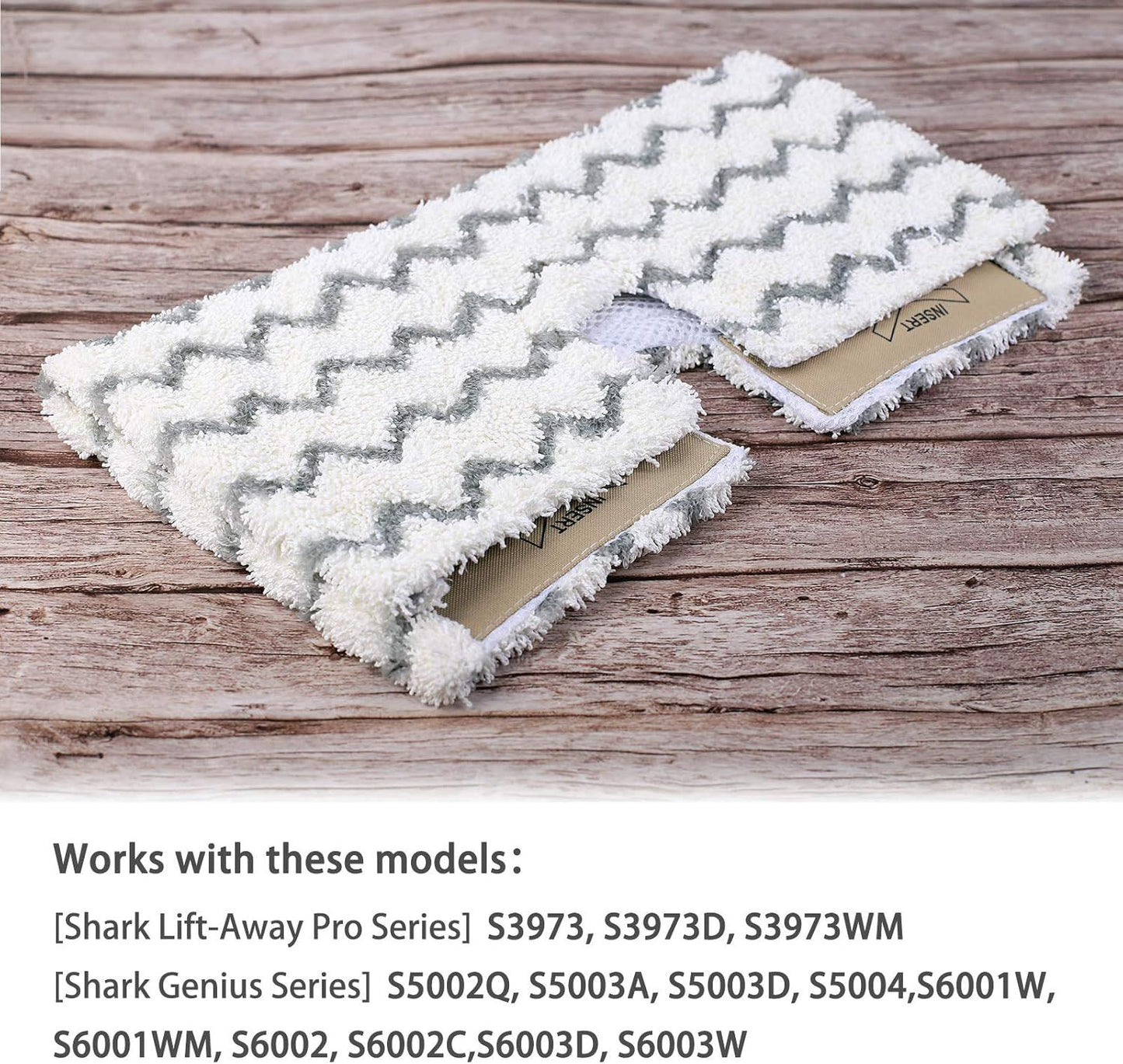 Steam Mop Pad or Shark Genius Lit-Away Pro S5003D S5002Q S5003A S6001W S6001WM S6002 S6002C S6003D S6003 S3973 S3973D S3973WM Washable Steam Mop Replacement Mop Cloth, 4 Pack