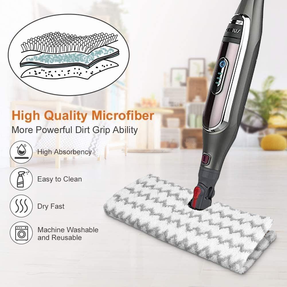 Steam Mop Pad or Shark Genius Lit-Away Pro S5003D S5002Q S5003A S6001W S6001WM S6002 S6002C S6003D S6003 S3973 S3973D S3973WM Washable Steam Mop Replacement Mop Cloth, 4 Pack