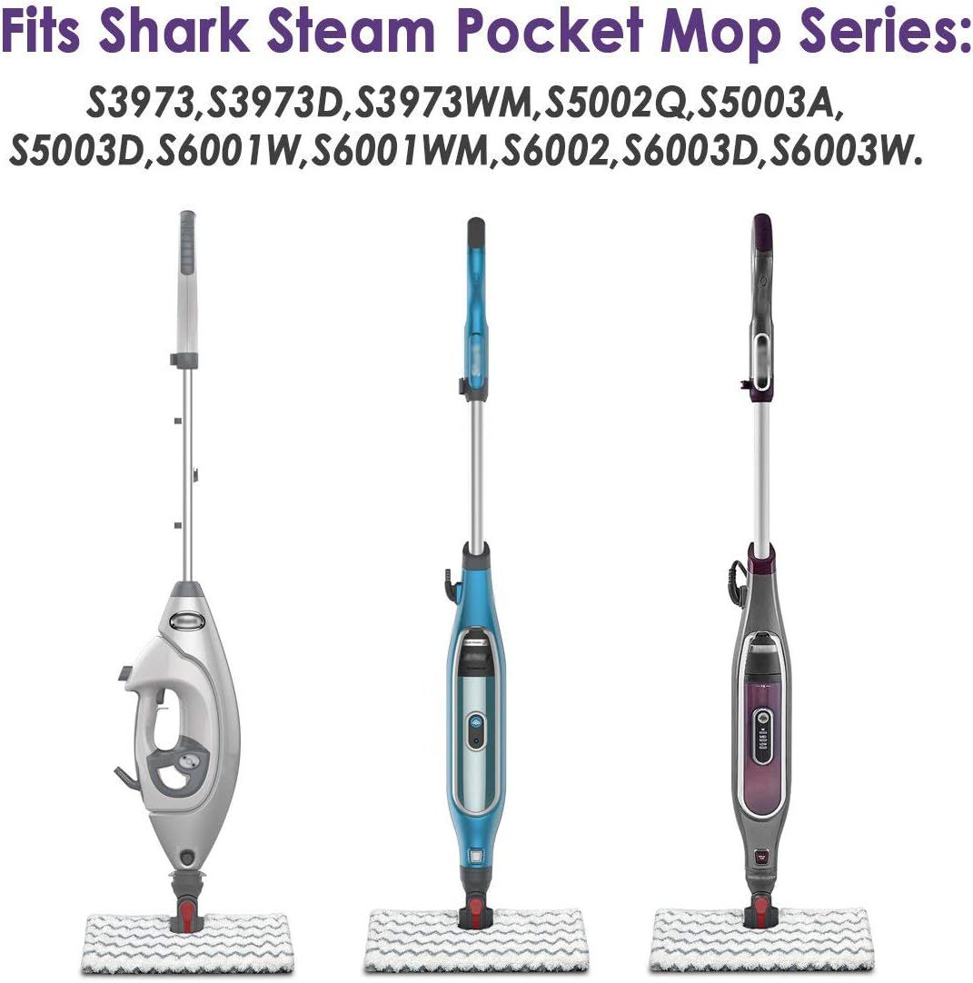 Steam Mop Pad or Shark Genius Lit-Away Pro S5003D S5002Q S5003A S6001W S6001WM S6002 S6002C S6003D S6003 S3973 S3973D S3973WM Washable Steam Mop Replacement Mop Cloth, 4 Pack