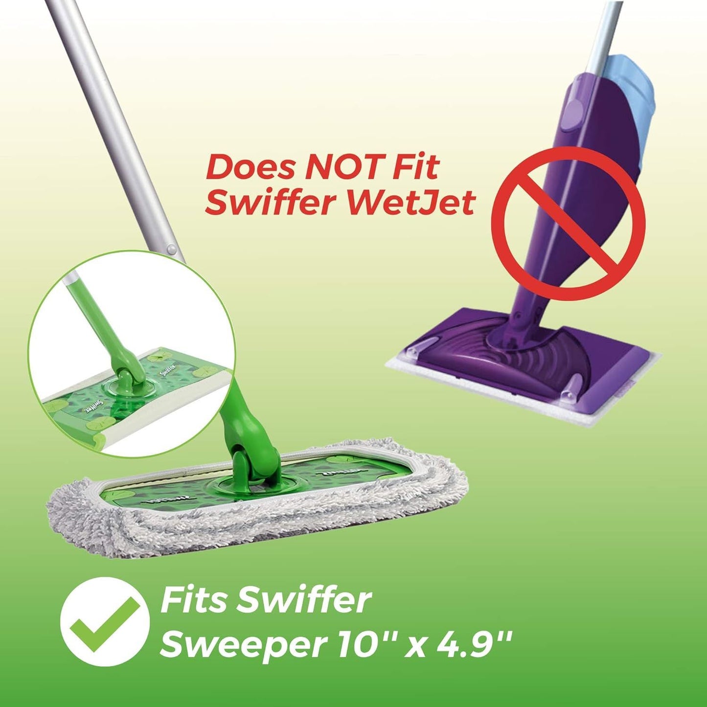 4 Pack o Reusable Mop Pad Compatible with Swier Sweeper, Heavy Duty Scrubby Microiber Mop Cover Multi-Surace Cleaning Wet Dry Reills