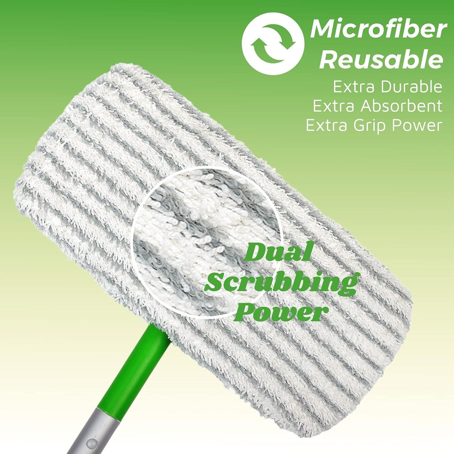 4 Pack o Reusable Mop Pad Compatible with Swier Sweeper, Heavy Duty Scrubby Microiber Mop Cover Multi-Surace Cleaning Wet Dry Reills