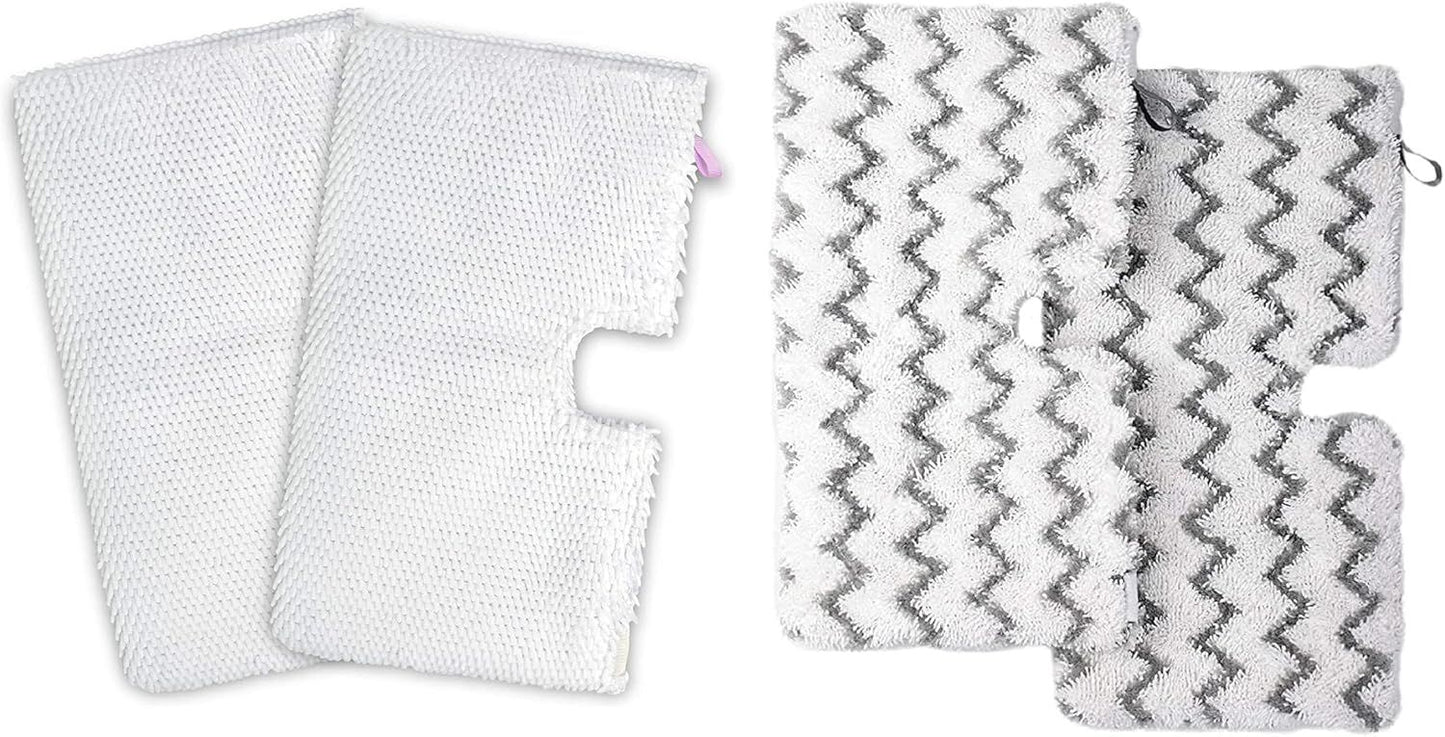 2 Pack + 2 Pack Replacement Microiber Mop Pad or Shark Steam Pocket Mops S3500 Series S3501 S3601 S3550 S3901 S3801 SE450 S3801CO S3601D (2 Sot mop pad+2 scrubby mop pad)